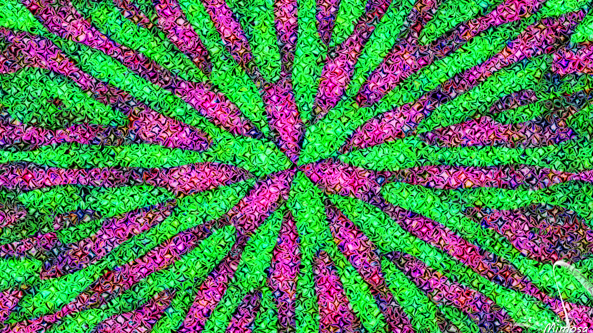 Abstract Artistic Colors Digital Art Green Kaleidoscope Pattern 1920x1080