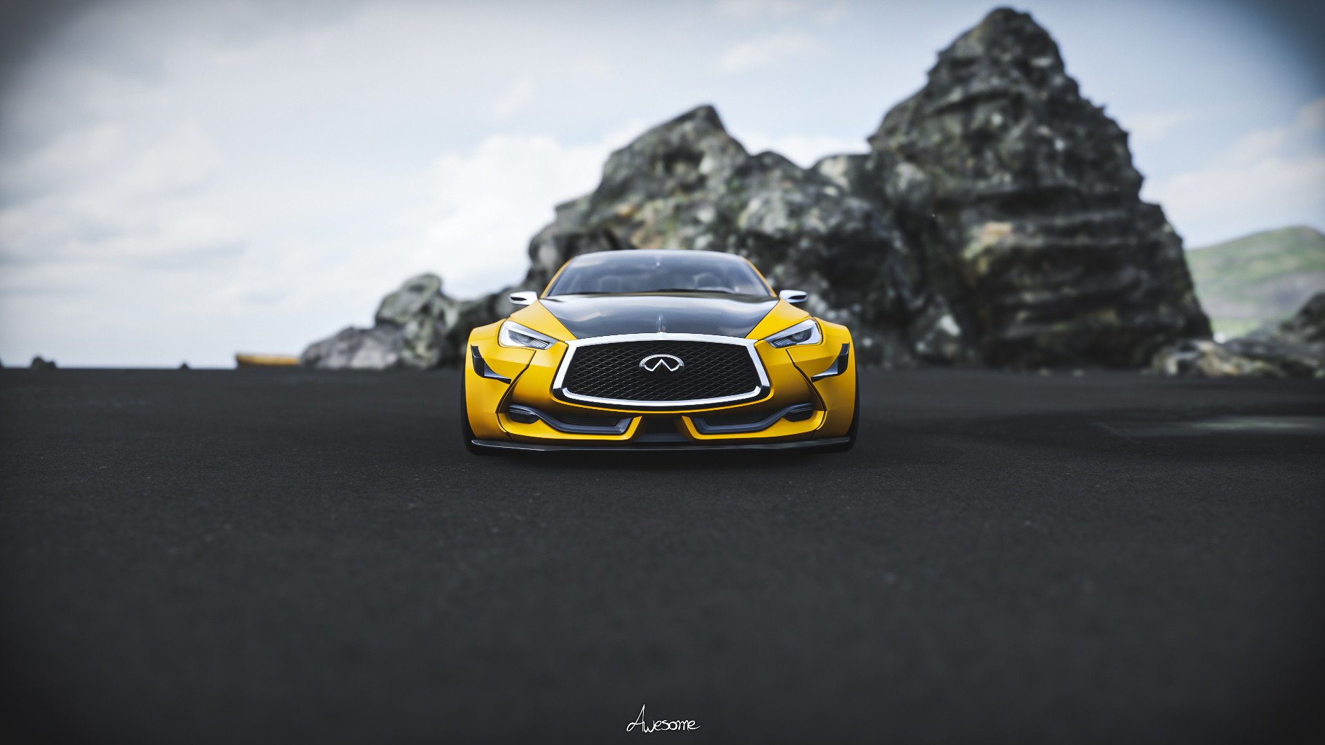 2015 Infiniti Q60 Coupe Infiniti Car Vehicle Forza Forza Horizon 4 Video Games Yellow Cars 1920x1080