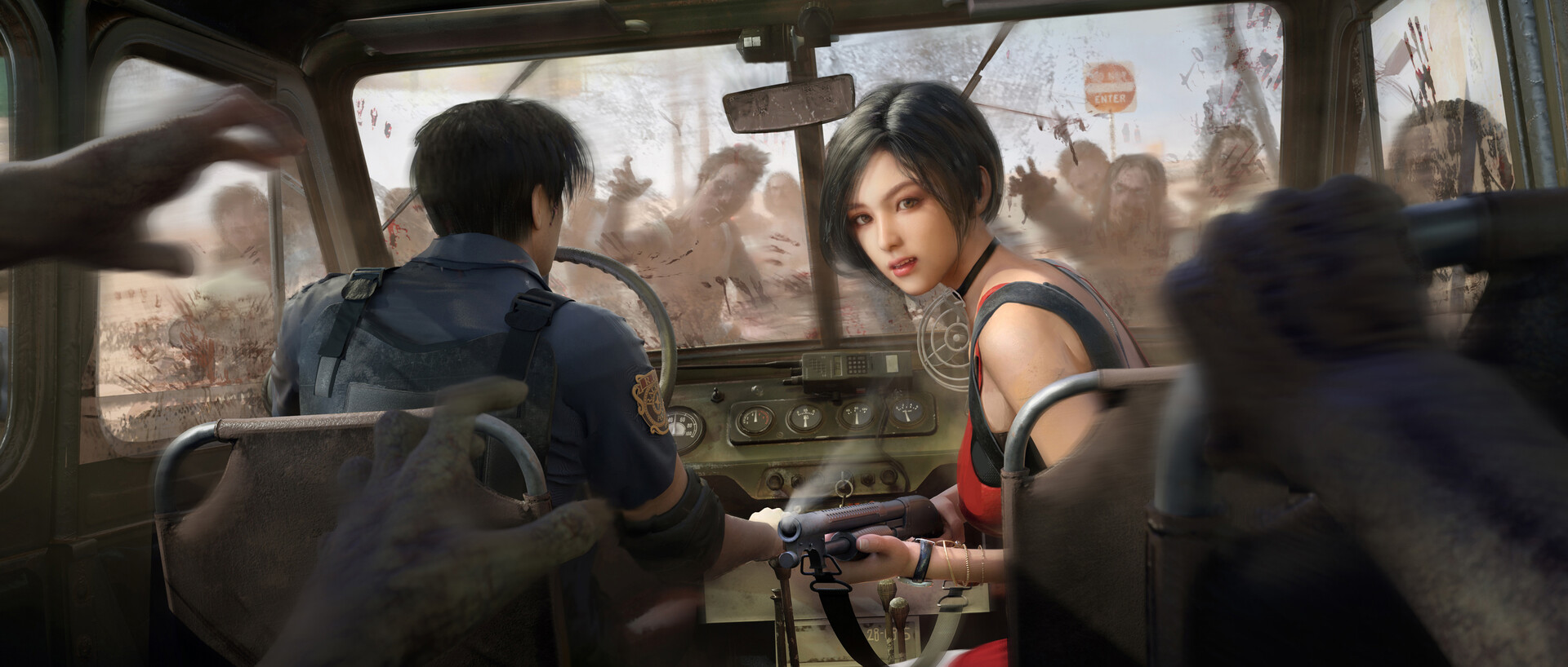 Ada Wong Undead Resident Evil Video Games Video Game Art Zombies ArtStation 1920x818