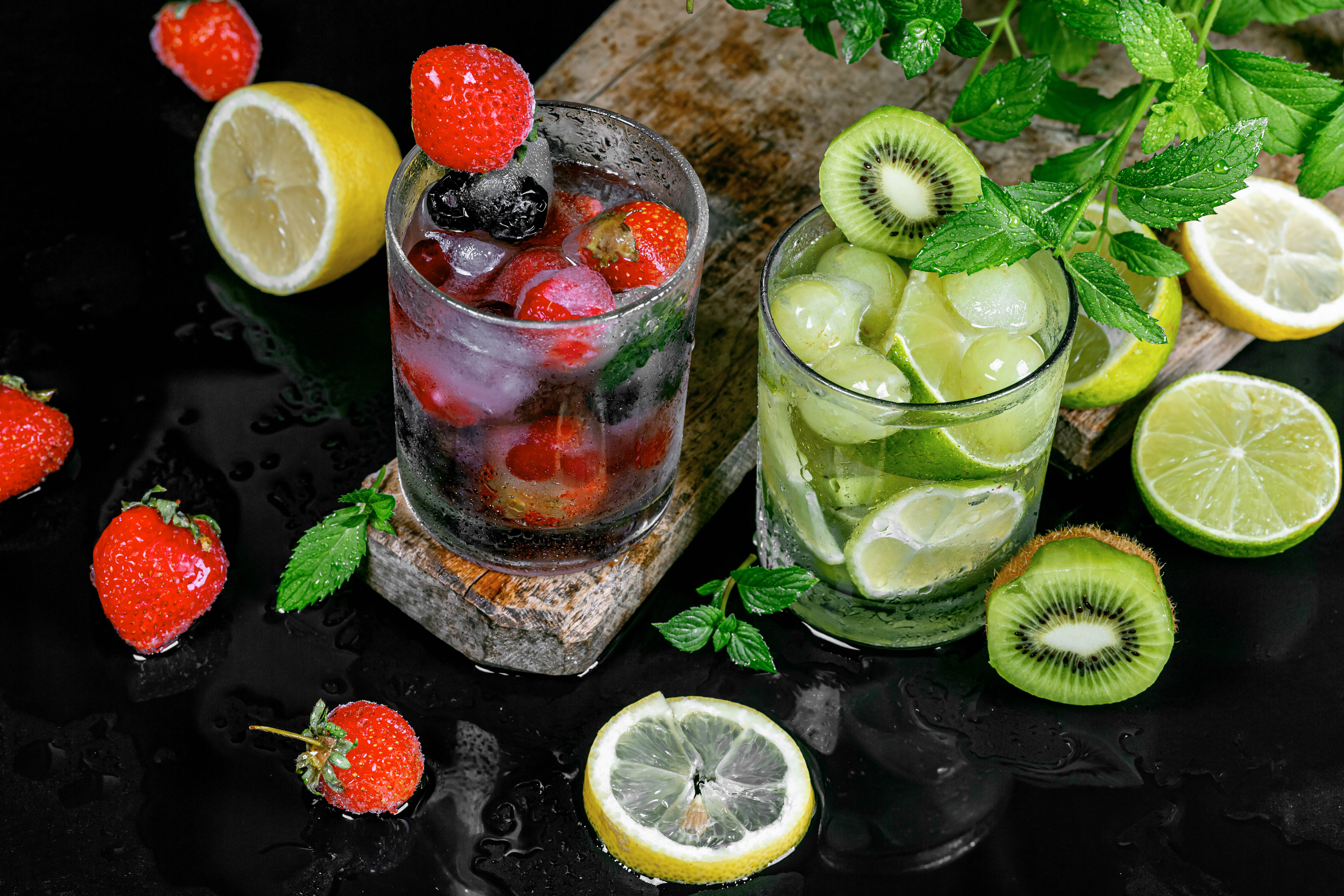 Drink Fruit Glass Kiwi Lemon Lemonade Lime Strawberry 5760x3840