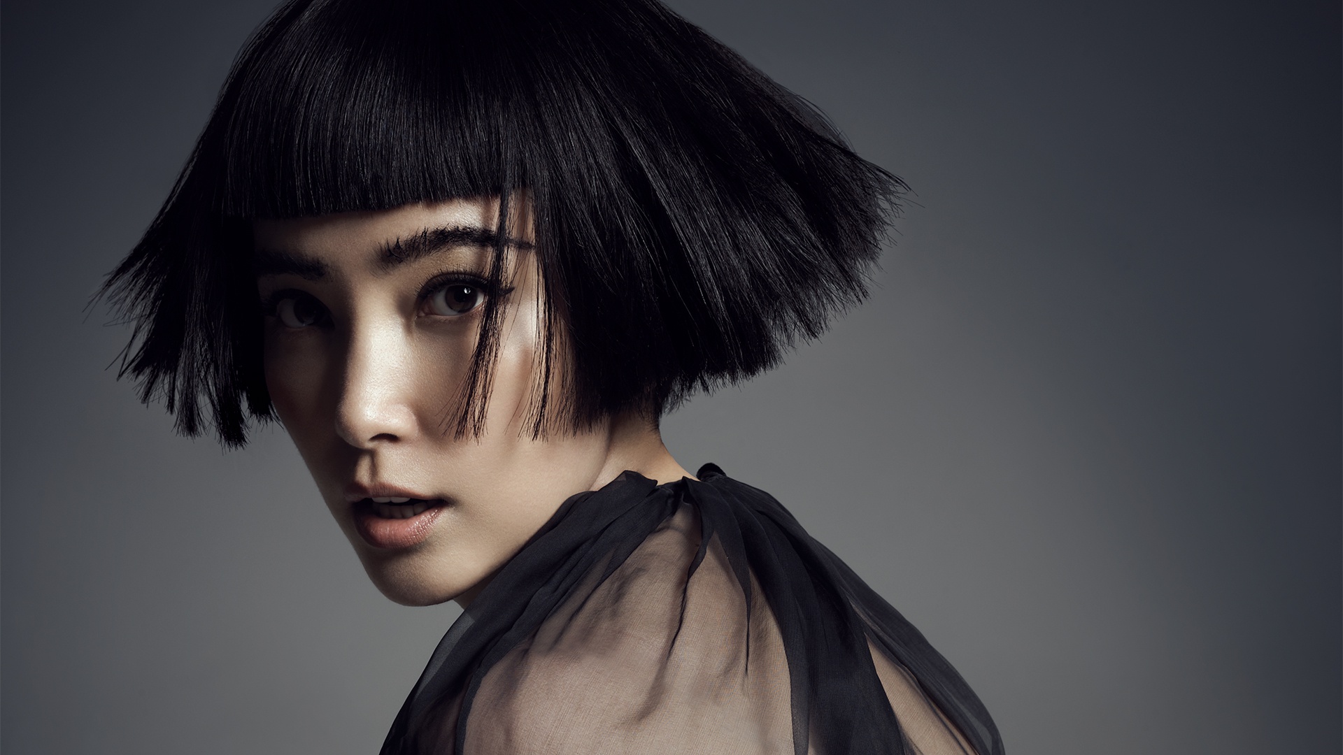 Actress Black Hair Chinese Face Li Bingbing Short Hair 1920x1080