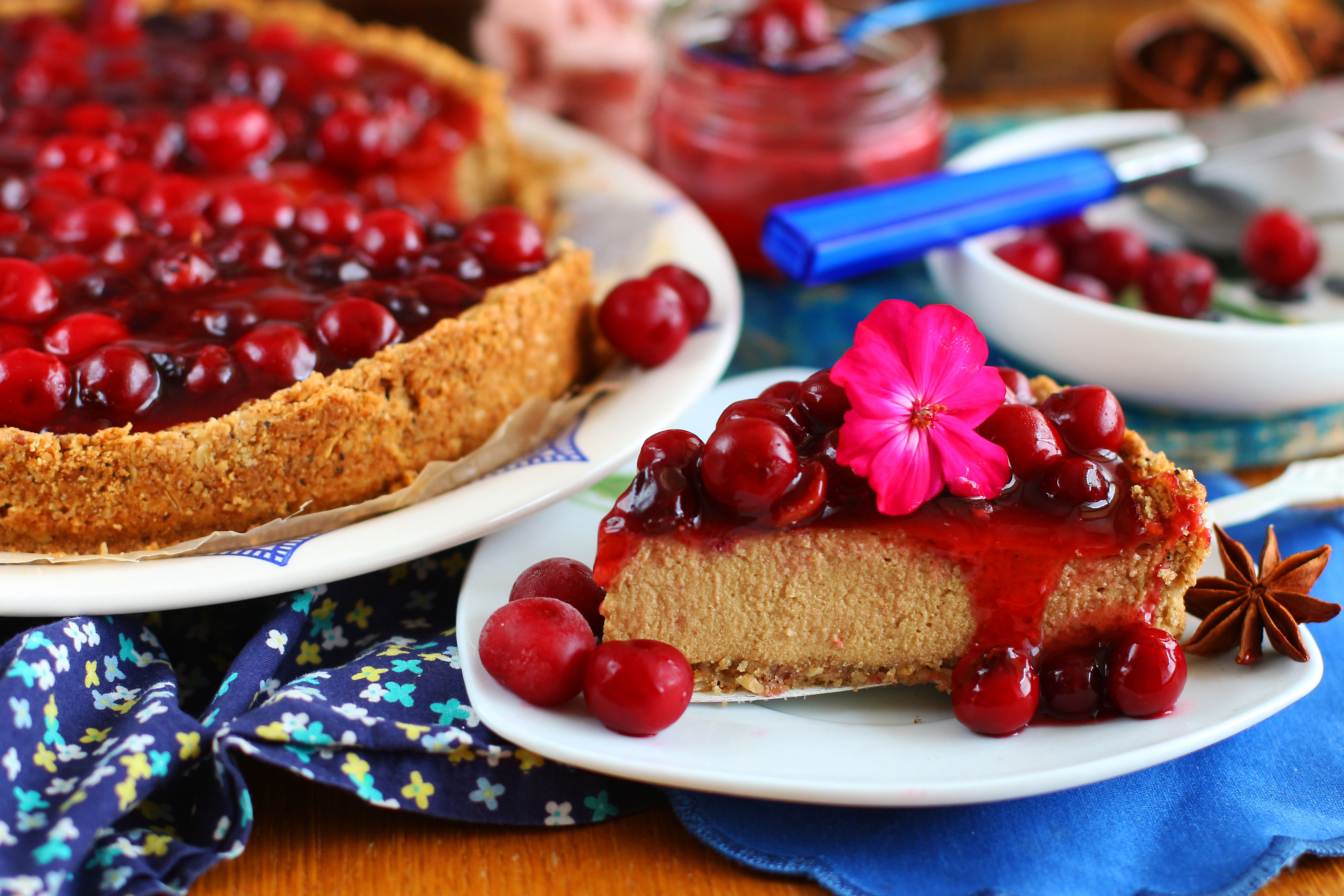 Cheesecake Cherry Dessert Fruit 5184x3456