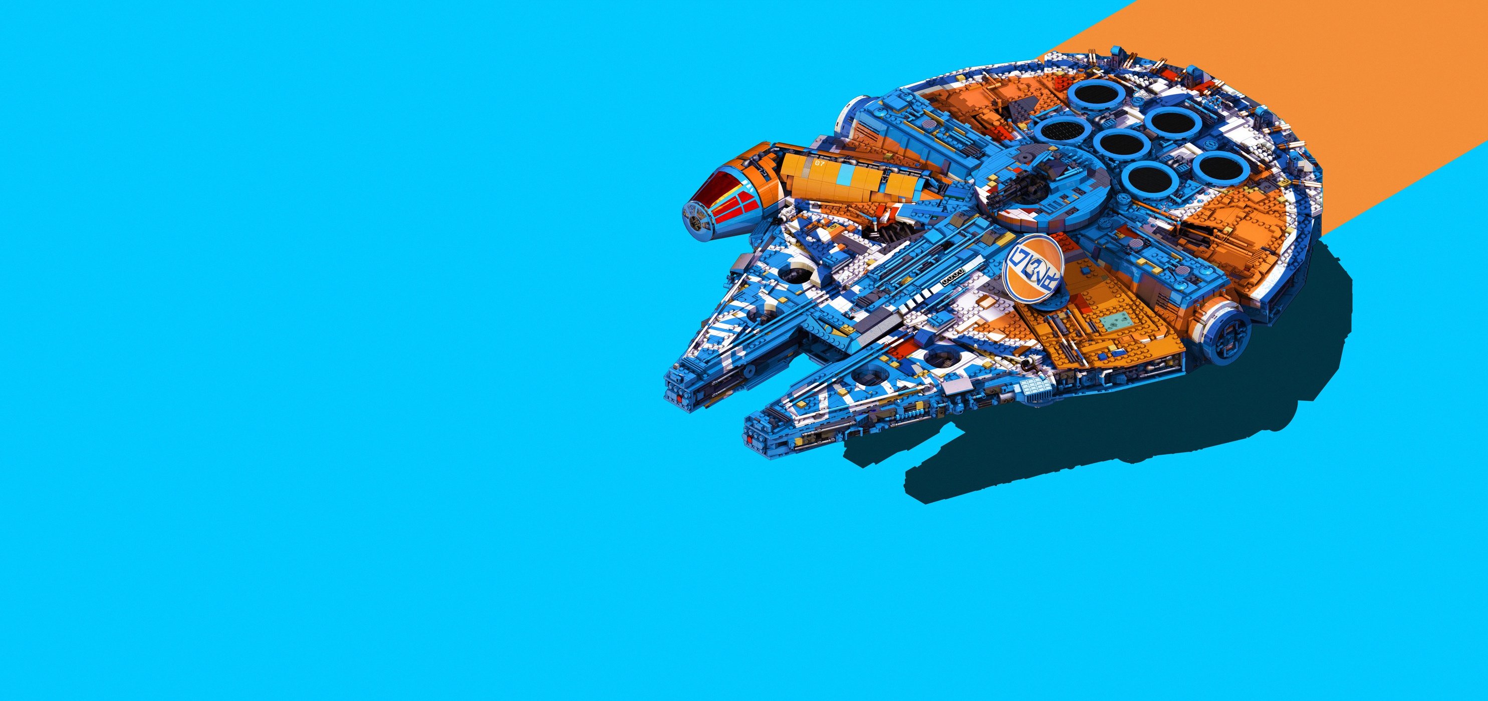 Lego Millennium Falcon Spaceship Star Wars 2970x1400