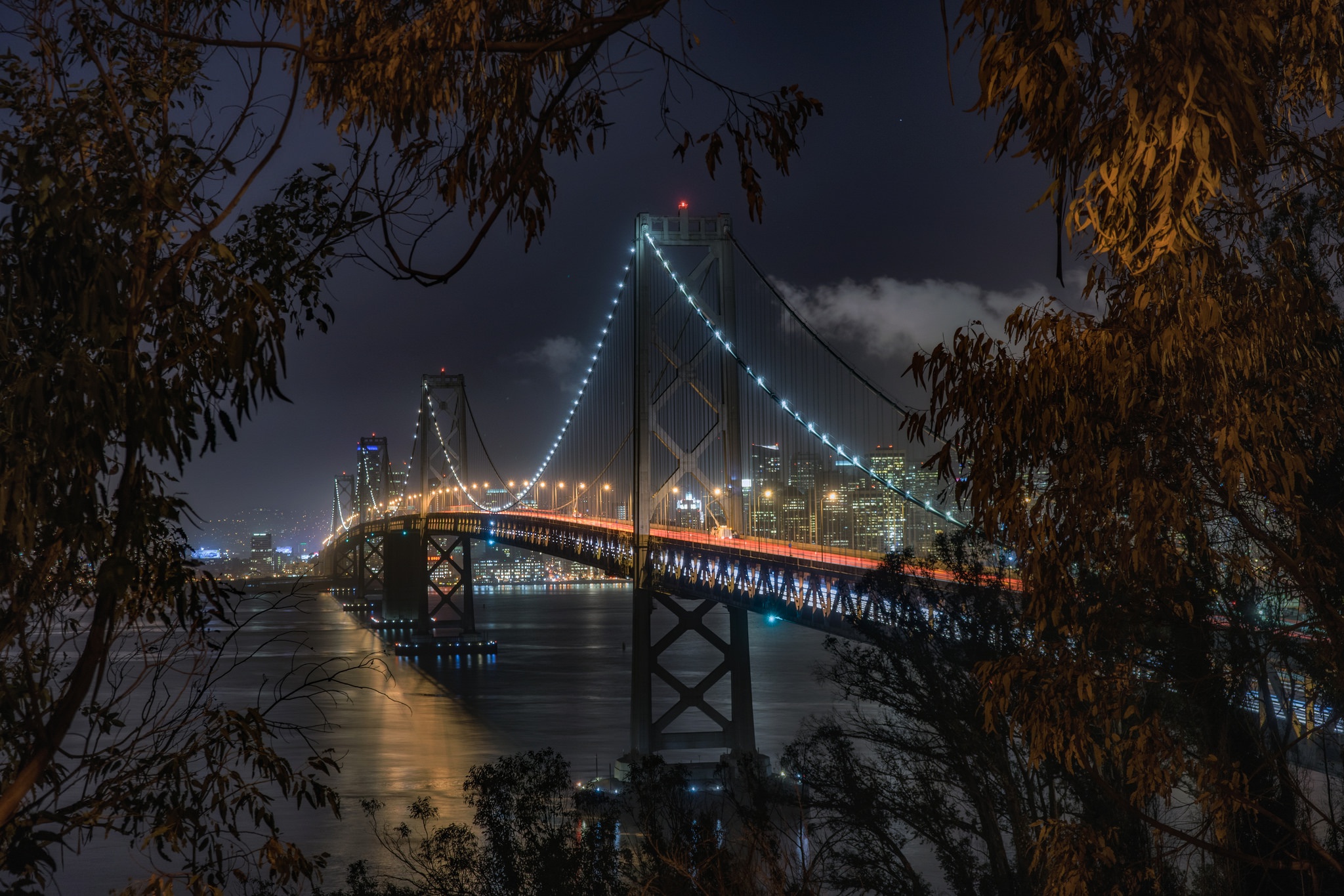 Bay Bridge Bridge Light Night San Francisco 2048x1365
