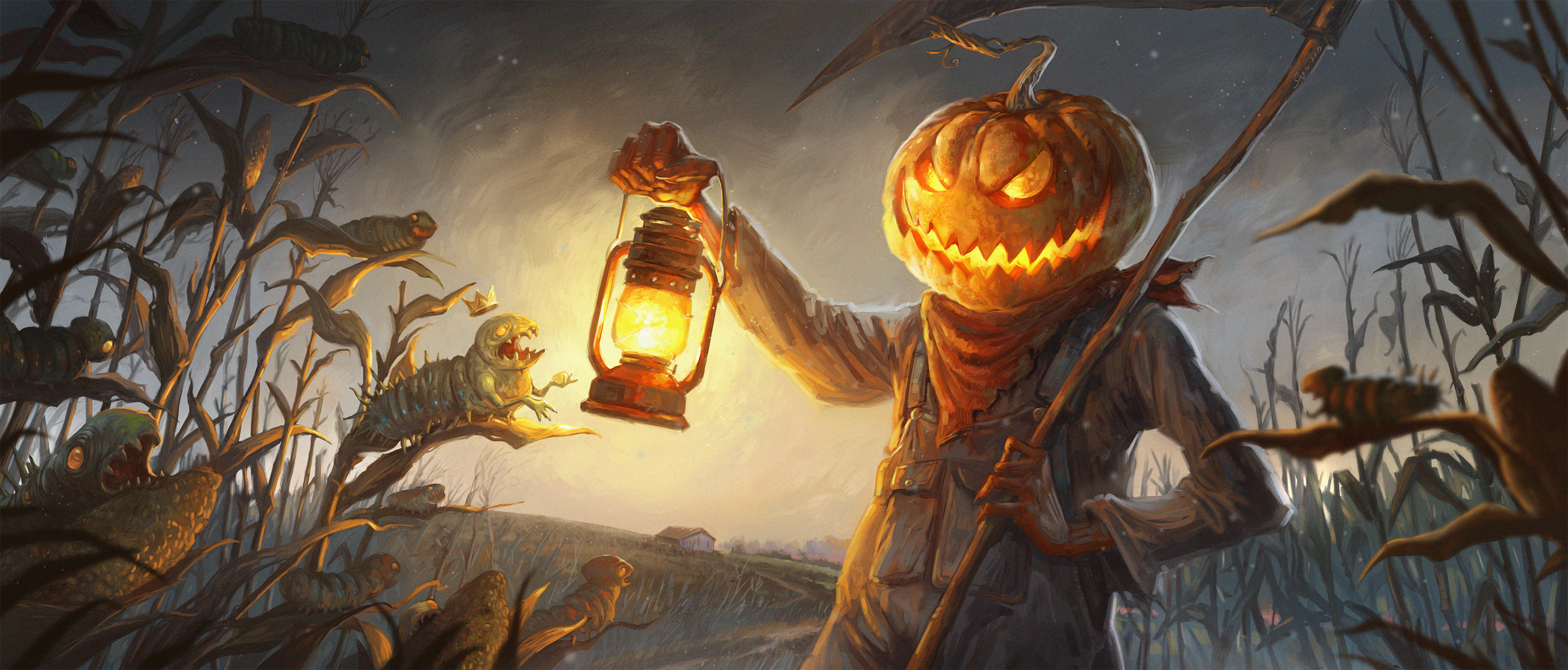 Pumpkin Halloween Horror 3000x1283