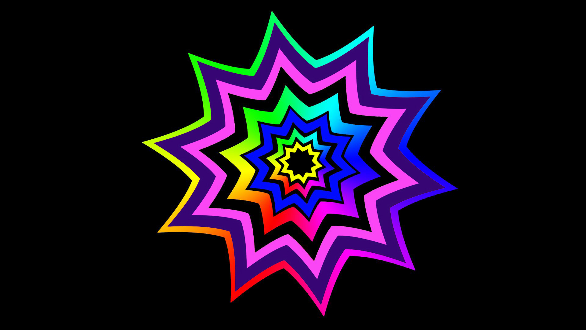 Abstract Colorful Digital Art Geometry Shapes Star 1920x1080