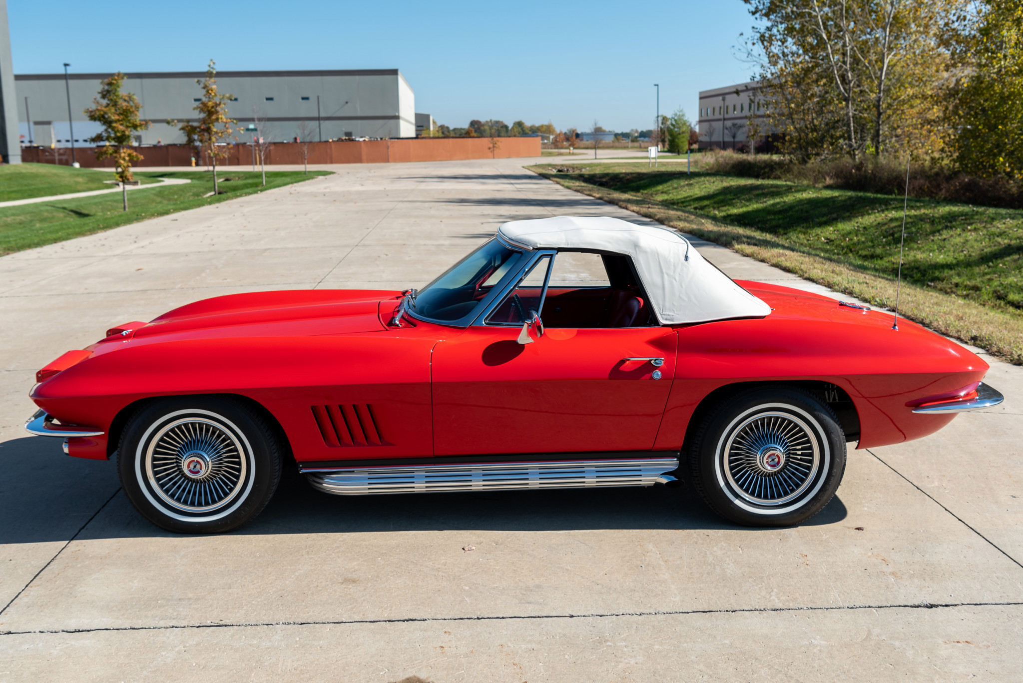 Car Chevrolet Corvette C2 Convertible Old Car Red Car Sport Car 2048x1367