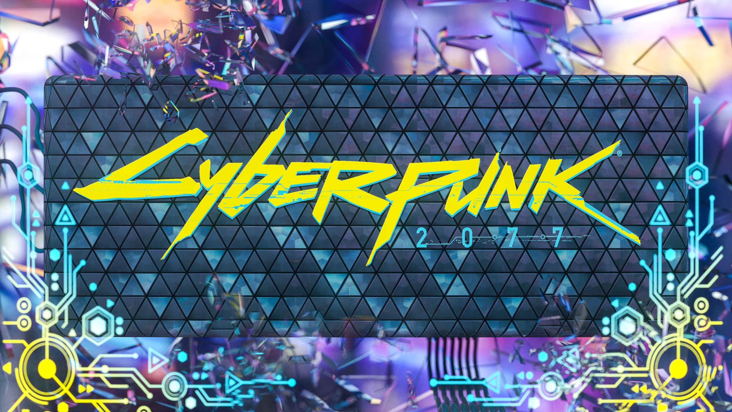 Cyberpunk Cyberpunk 2077 Broken Glass Neon Neon Glow Retro Style Retro Theme Interfaces Digital Art  2560x1440