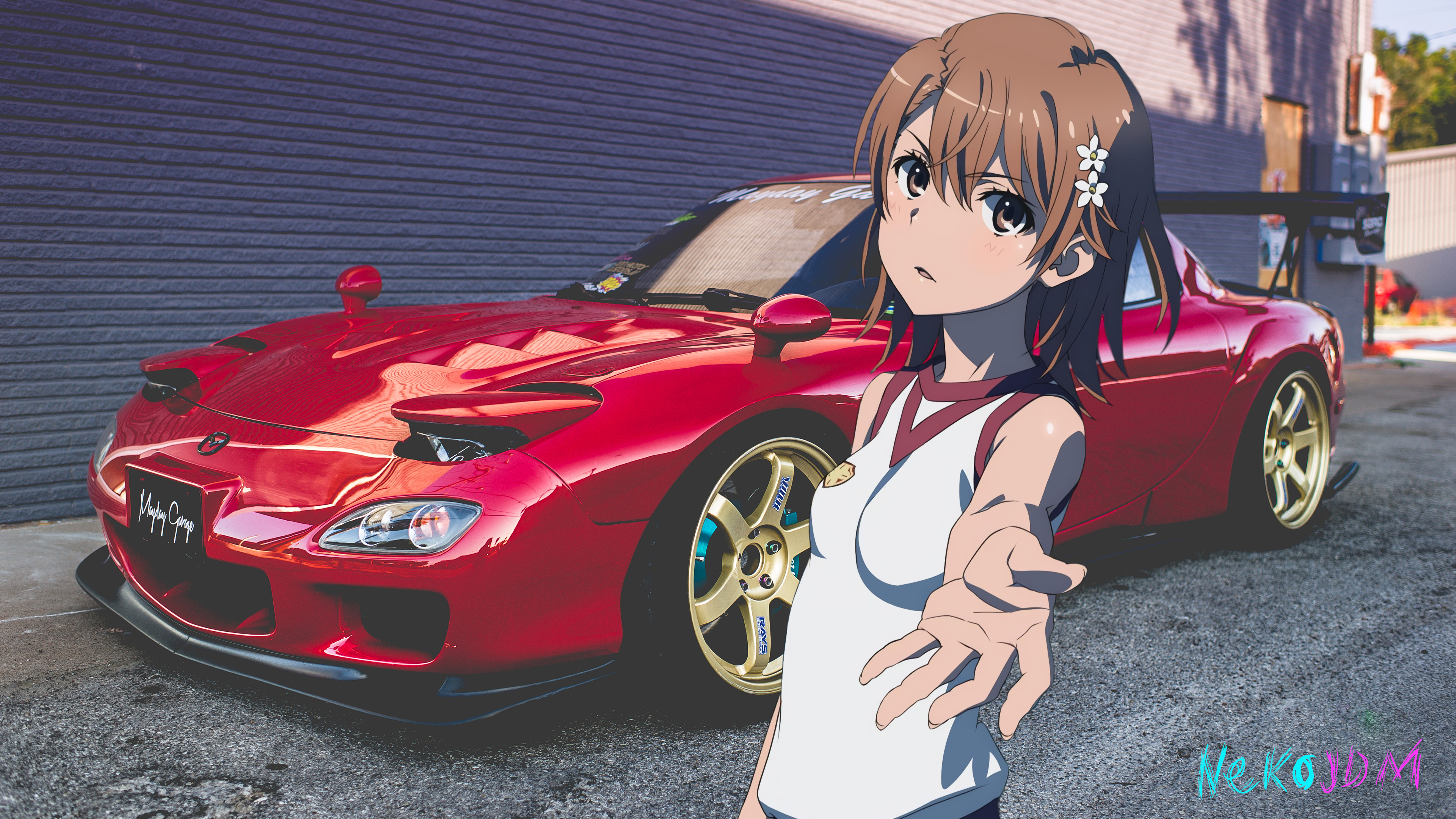 Car Mazda Rx7 Mazda RX 7 Anime Girls Misaka Mikoto To Aru Kagaku No Railgun To Aru Majutsu No Index  3840x2160