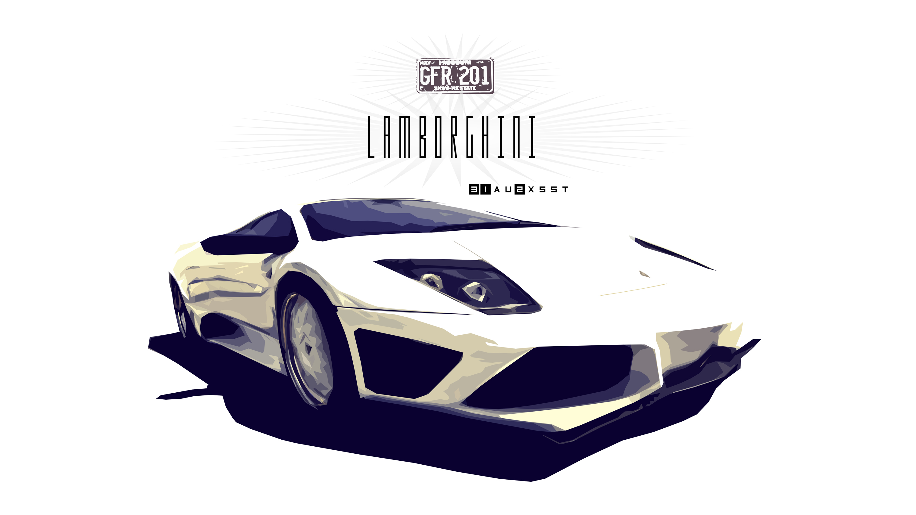Artistic Car Digital Art Lamborghini Lamborghini Aventador Race Car Sport Car White Car 3000x1688