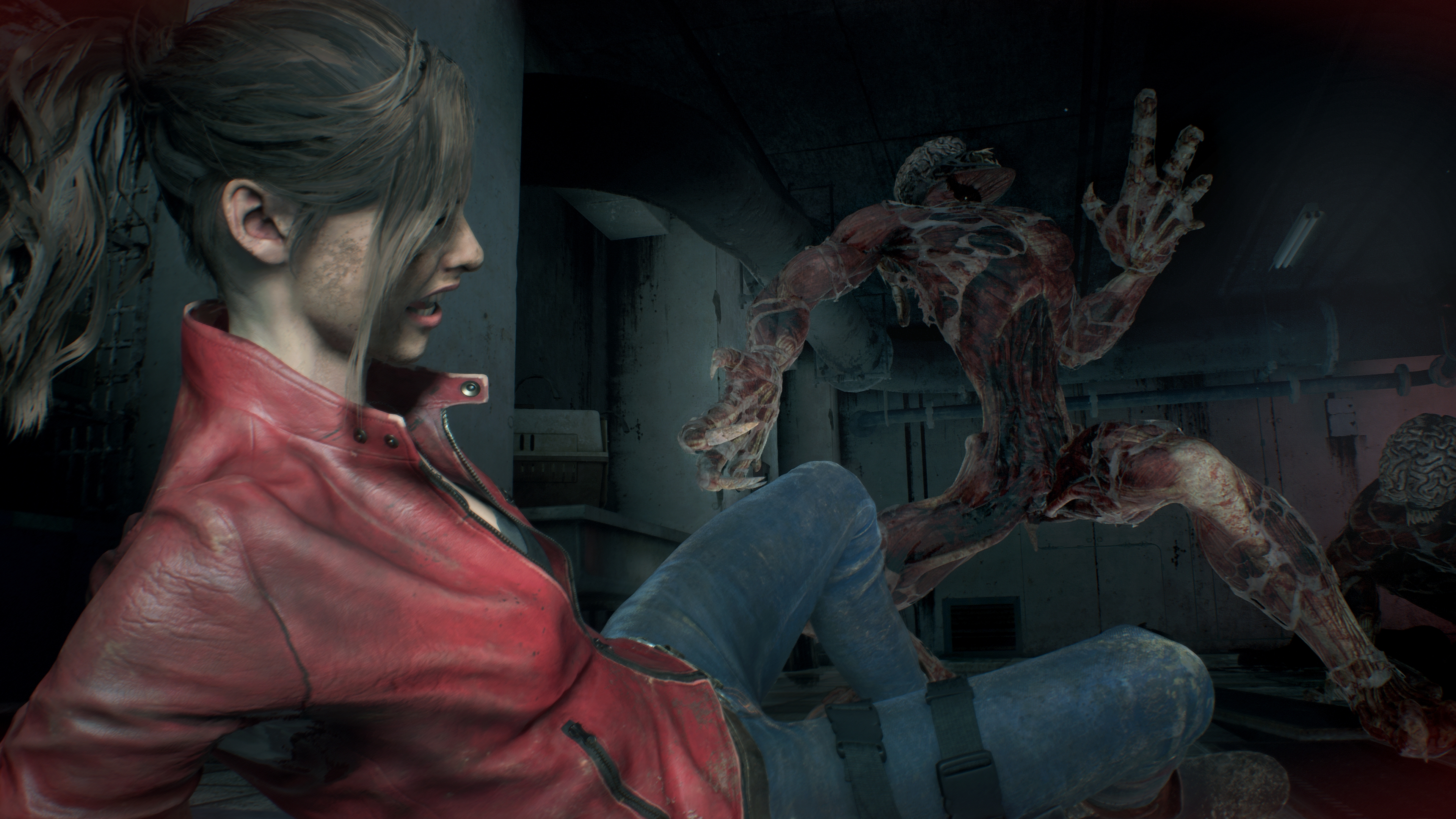 Claire Redfield Licker Resident Evil Resident Evil Resident Evil 2 2019 Video Game 3840x2160