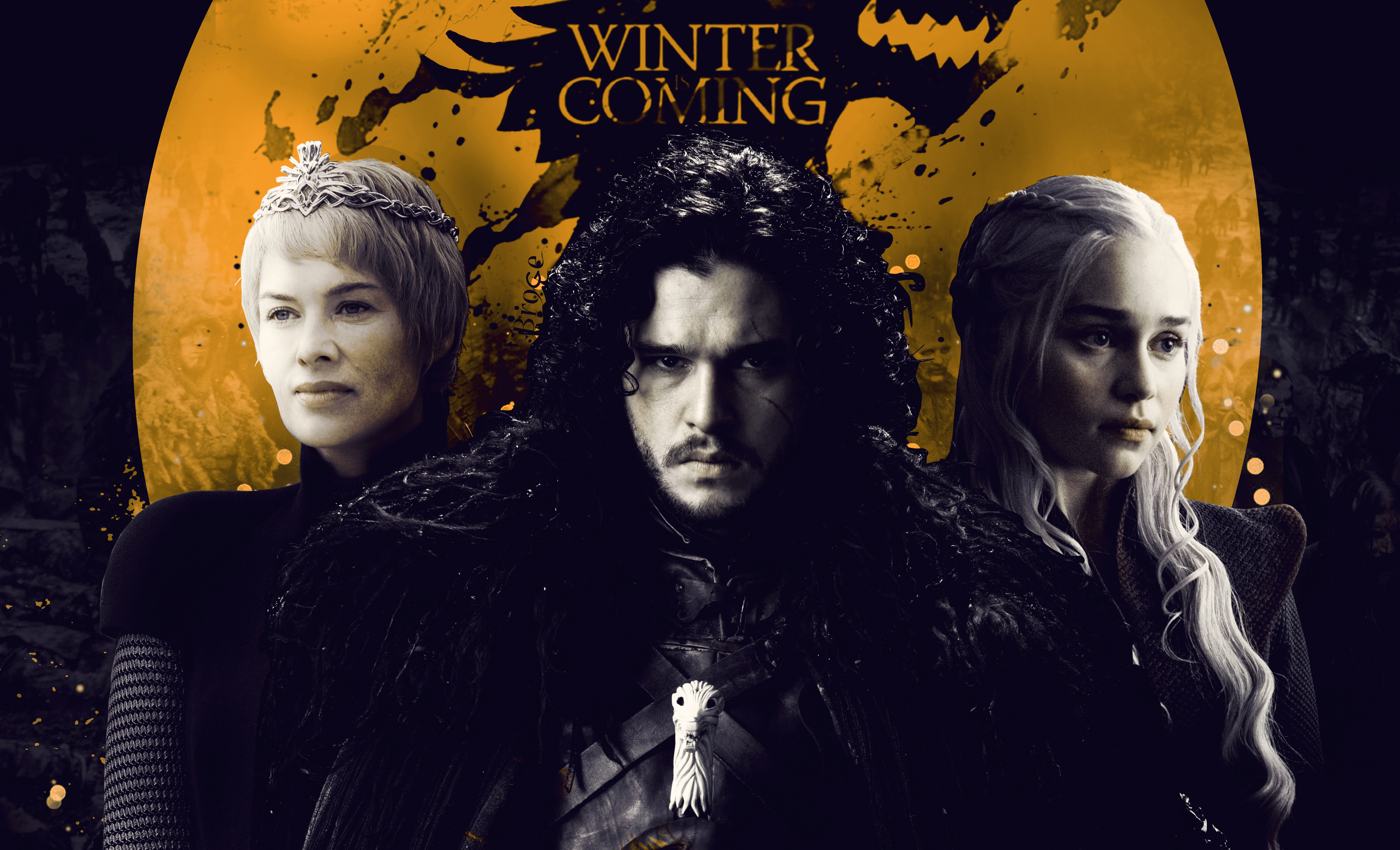 Cersei Lannister Daenerys Targaryen Emilia Clarke Jon Snow Kit Harington Lena Headey 5547x3370