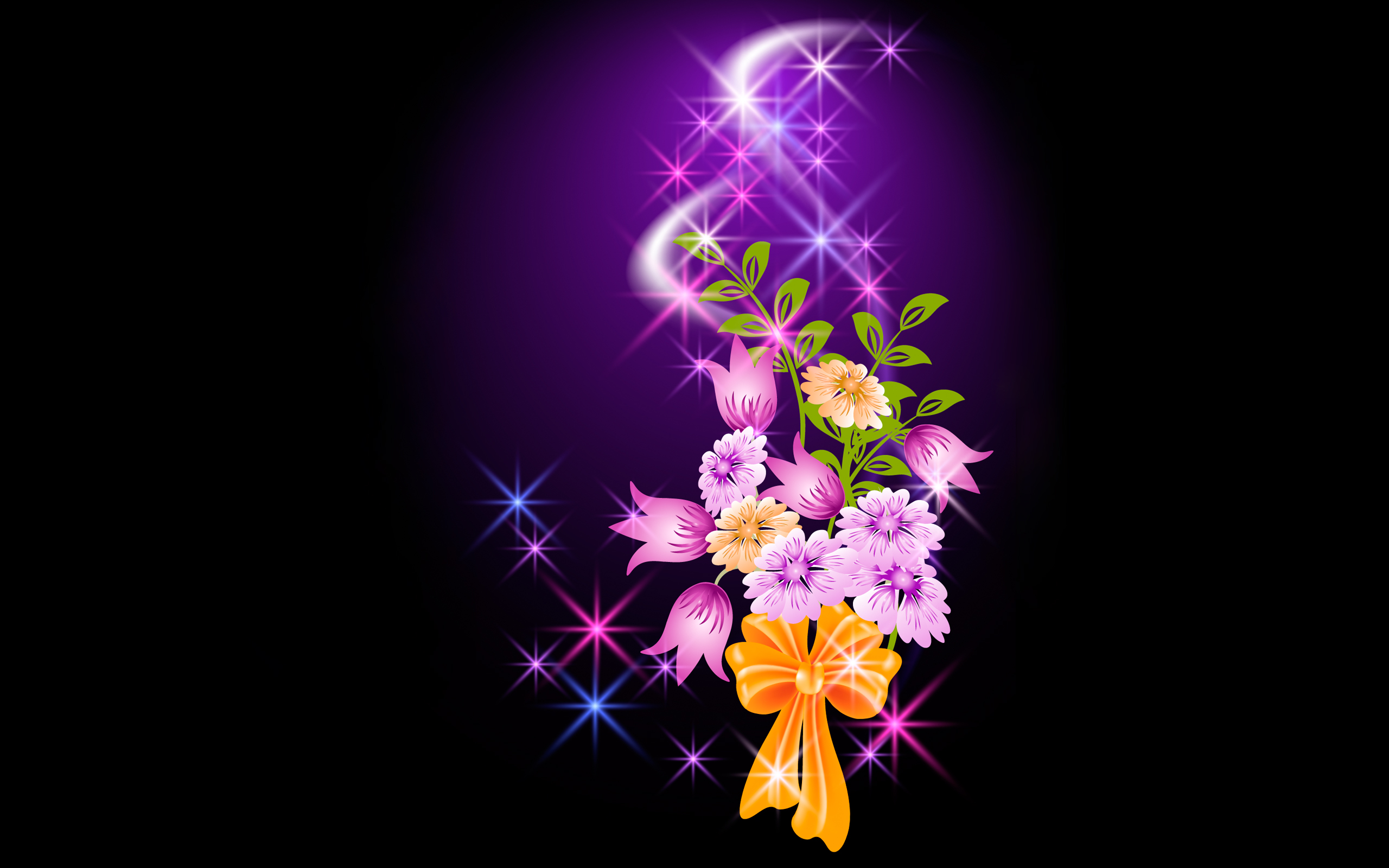 Vector Vignette Abstract Floral 2560x1600