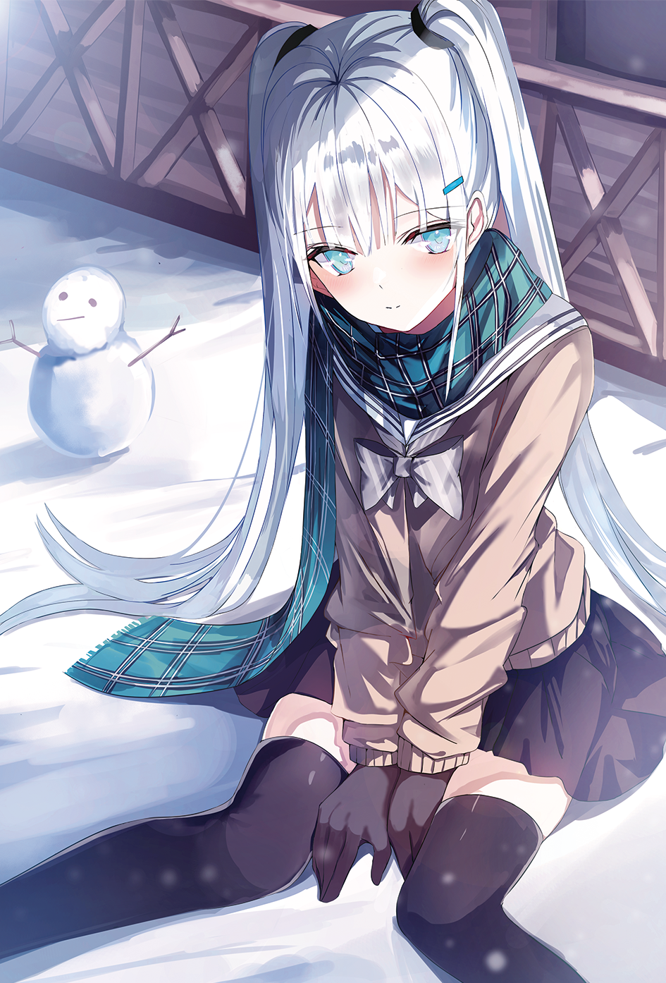 Anime Anime Girls Digital Art Artwork 2D Portrait Display Vertical Greennight Silver Hair Twintails  945x1394