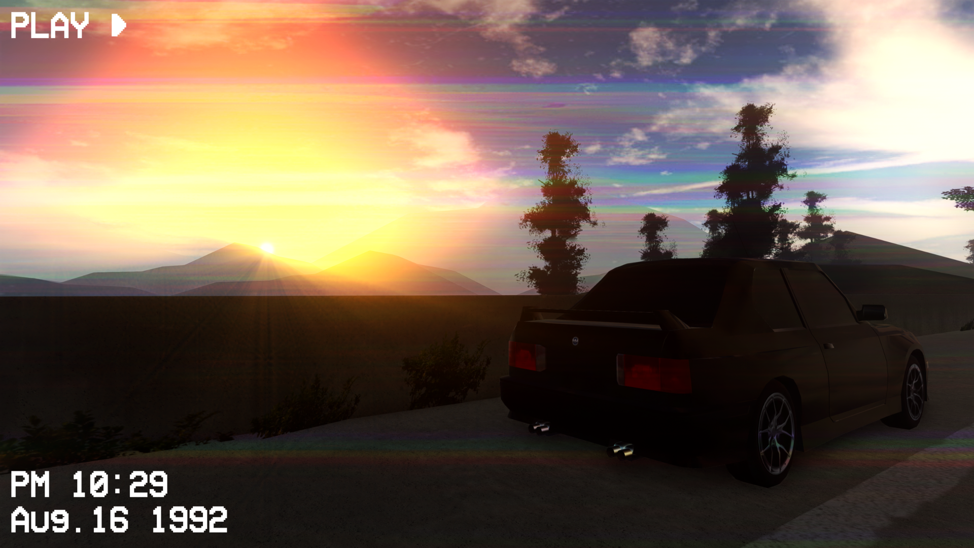 Bmw E30 M3 Highway Mountains Trees Sunset 90s Roblox Pacifico Roblox Game 1920x1080