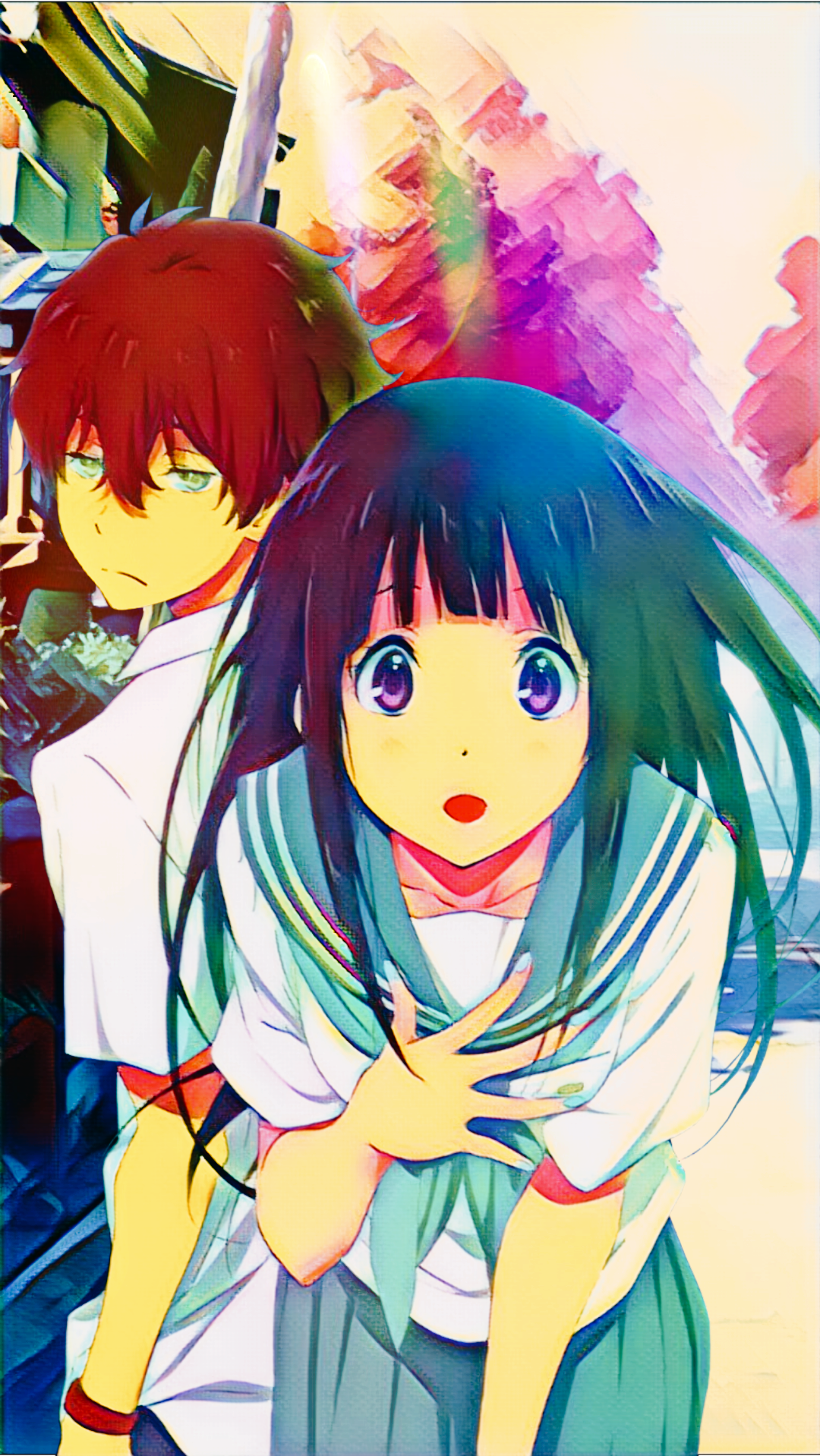 Anime Anime Girls Anime Boys Hyouka Landscape Waifu2x Phone 1080x1918