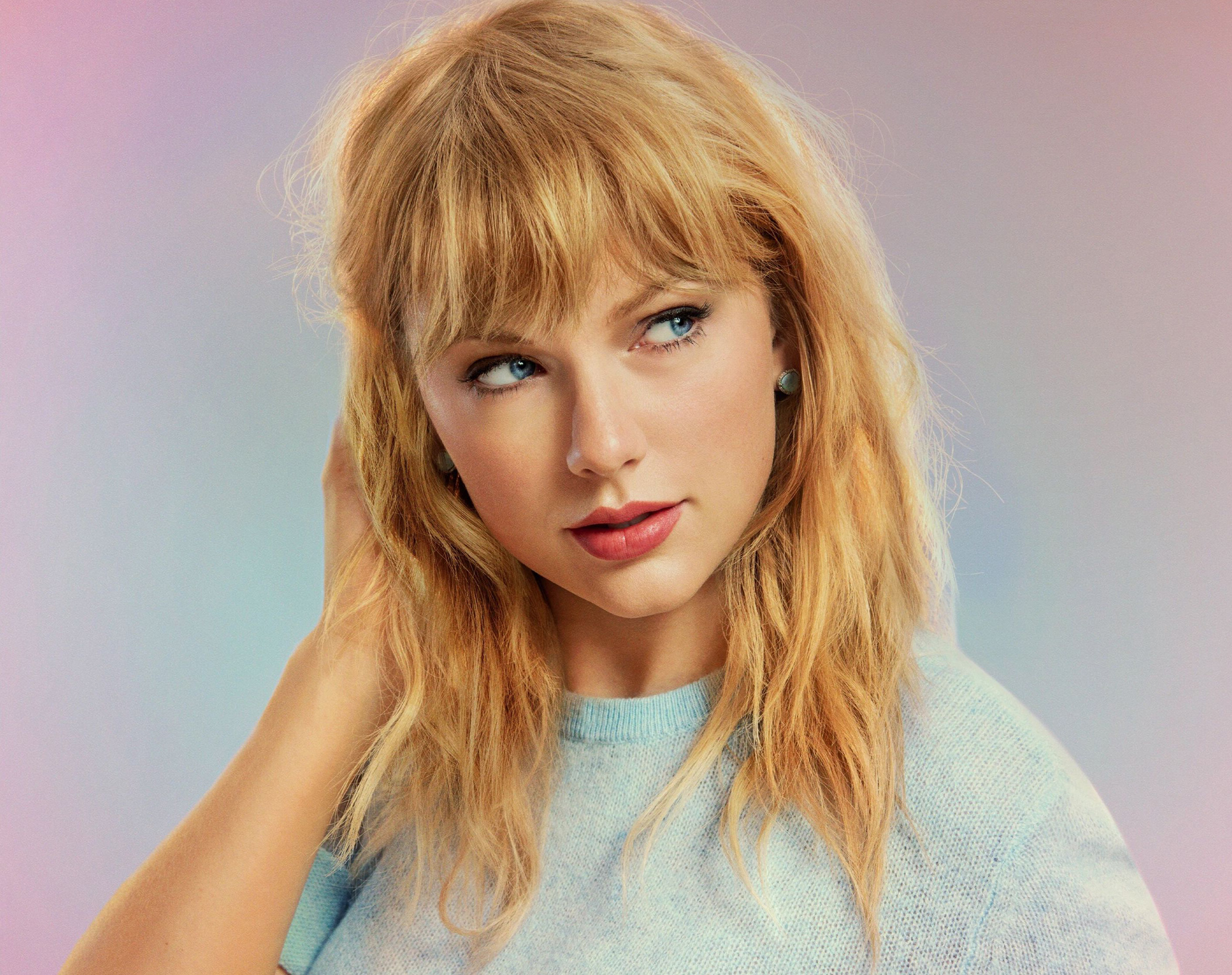 Taylor Swift Women Singer Blue Eyes Gradient Blonde Long Hair 2000x1583