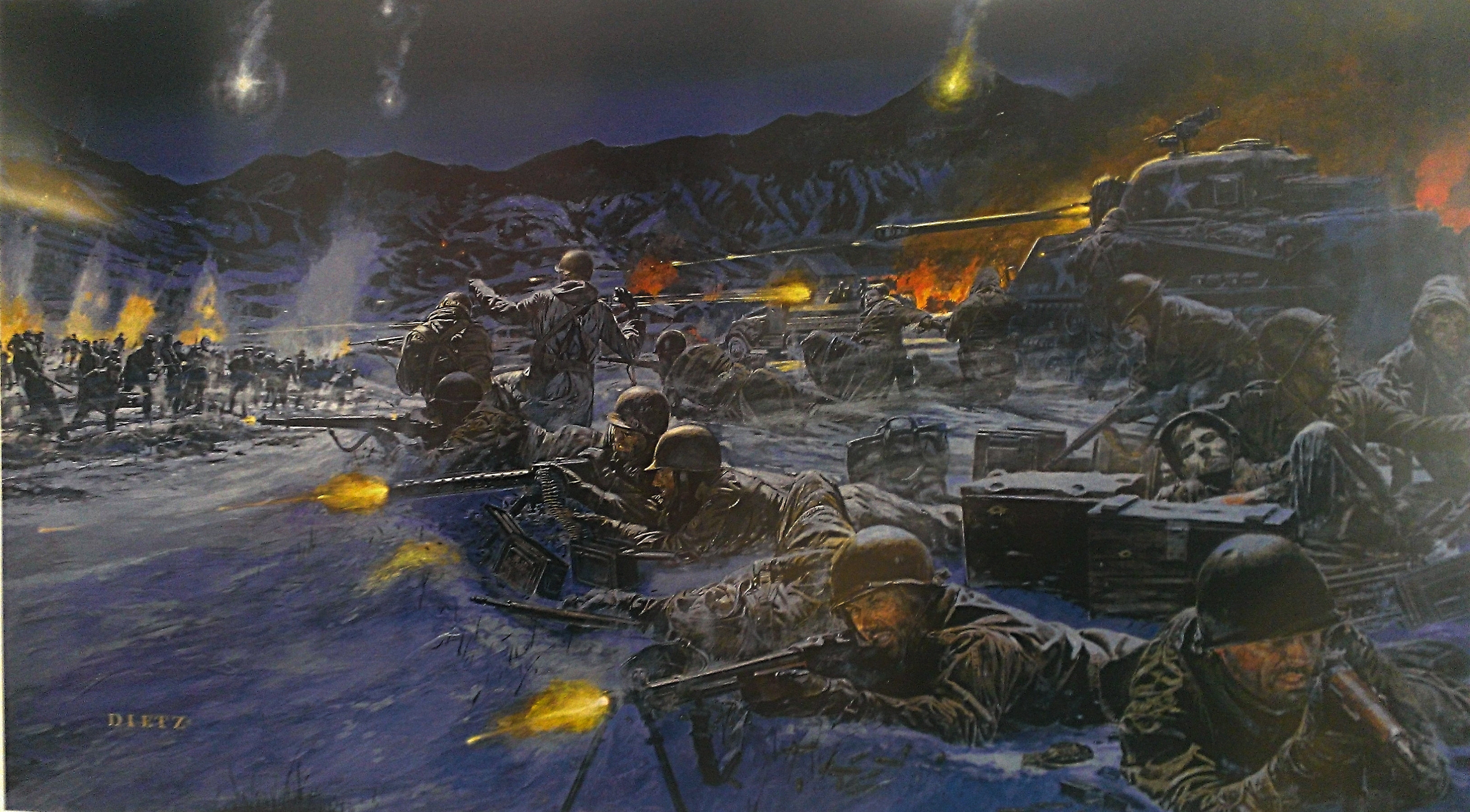 Soldier United States Army War Men Battle Artwork 3255x1799