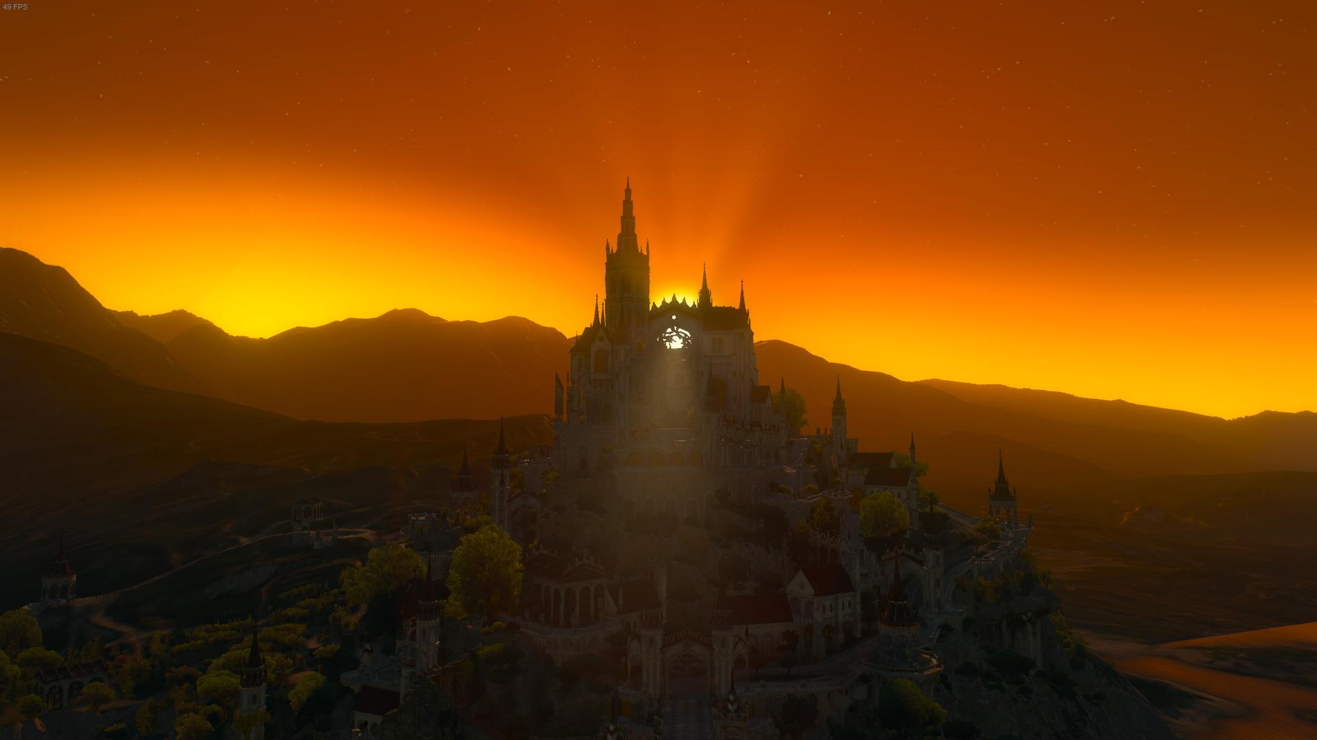 The Witcher 3 Sunrise Sunset Chateau Toussaint The Witcher 3 Wild Hunt 1920x1080