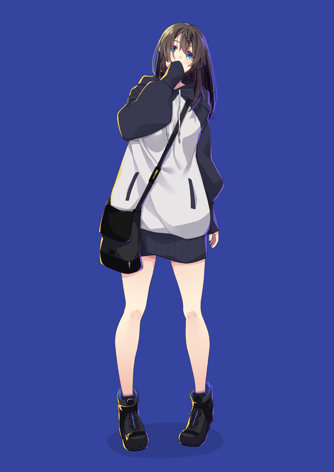 Anime Anime Girls Digital Art Artwork 2D Portrait Display Vertical Brunette Blue Eyes Hooded Jacket  1275x1800