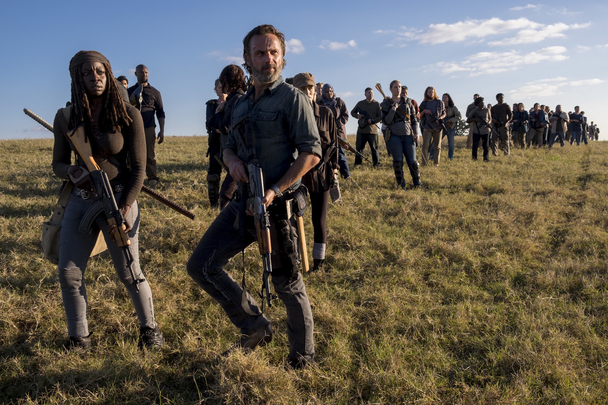 Andrew Lincoln Danai Gurira Michonne The Walking Dead Rick Grimes The Walking Dead 2048x1365