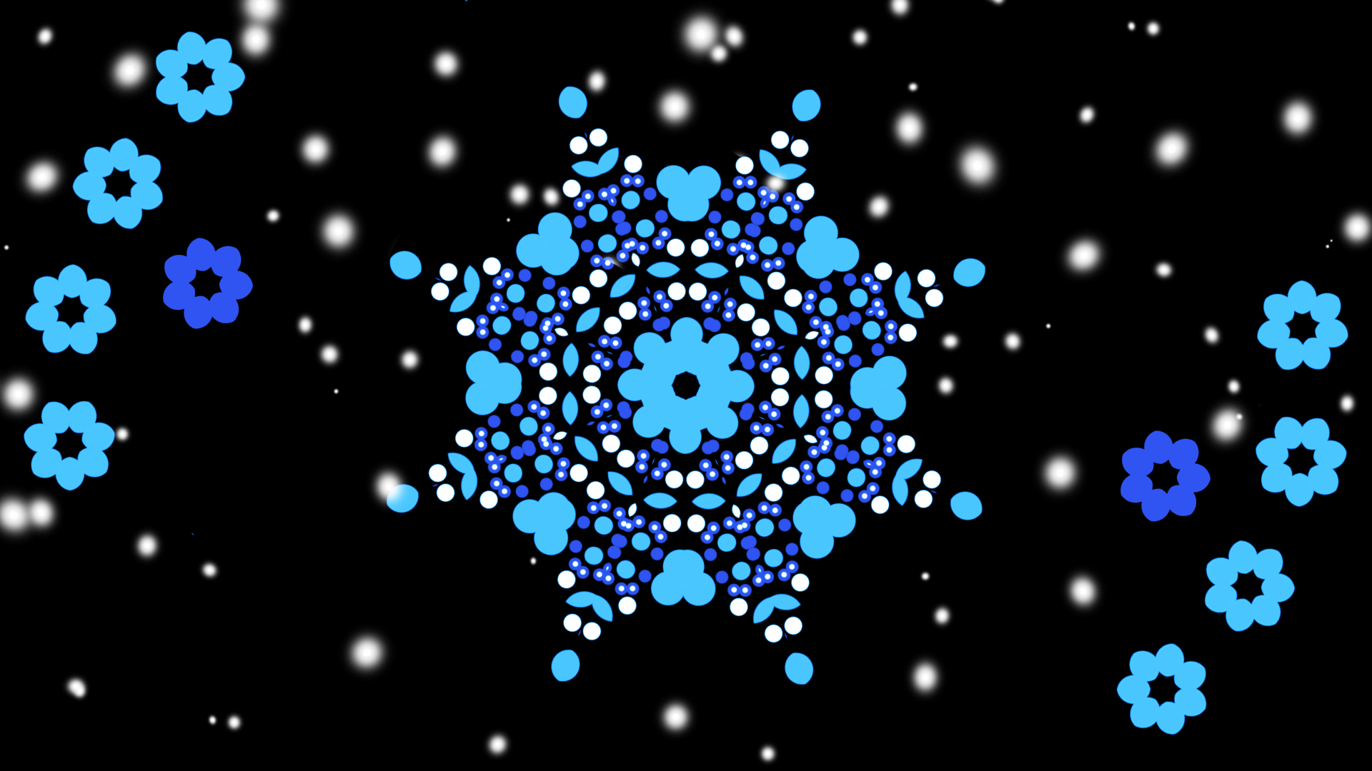 Blue Geometry Snowflake 1920x1080