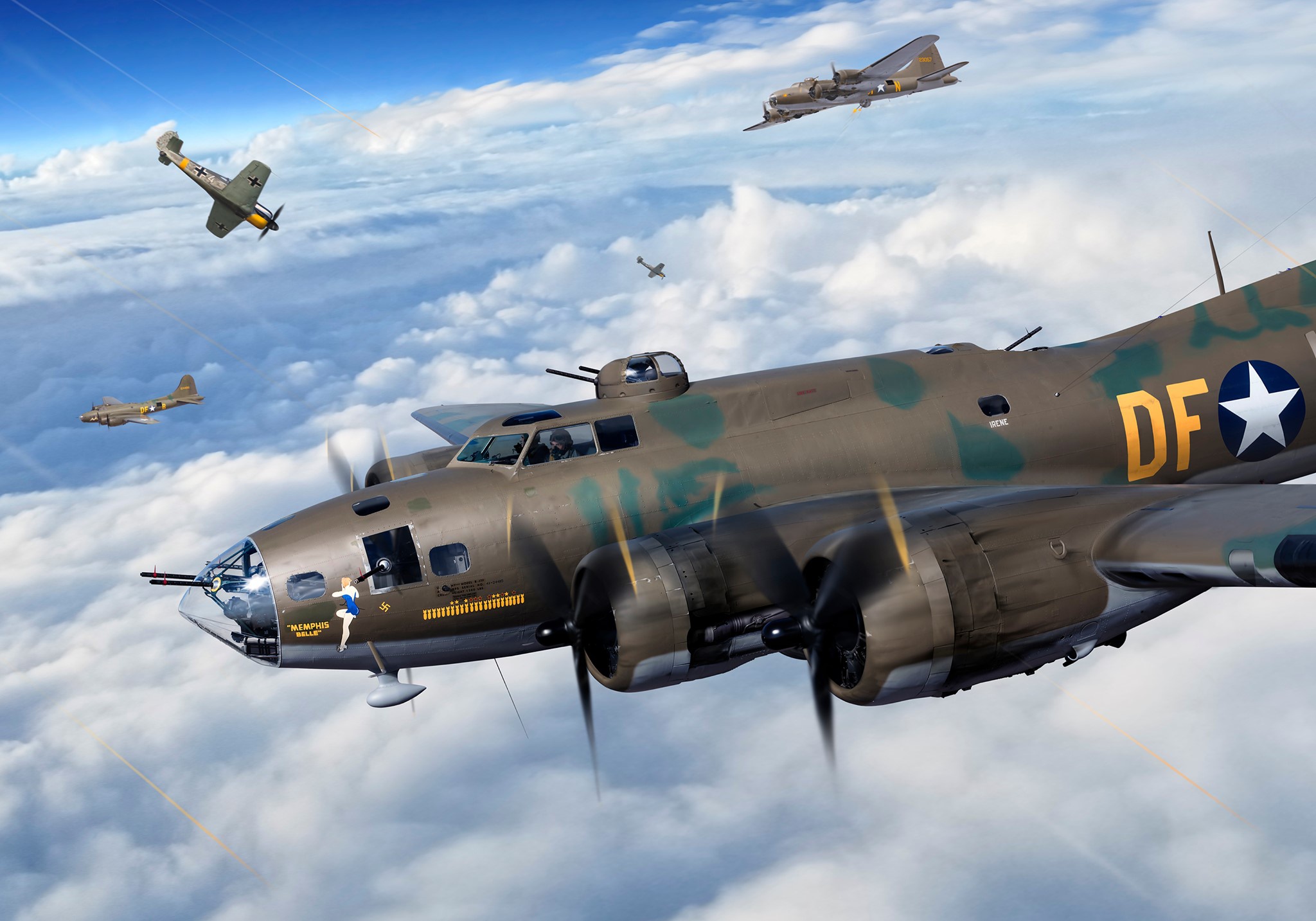 Aircraft Boeing B 17 Flying Fortress Bomber Warplane 2048x1433