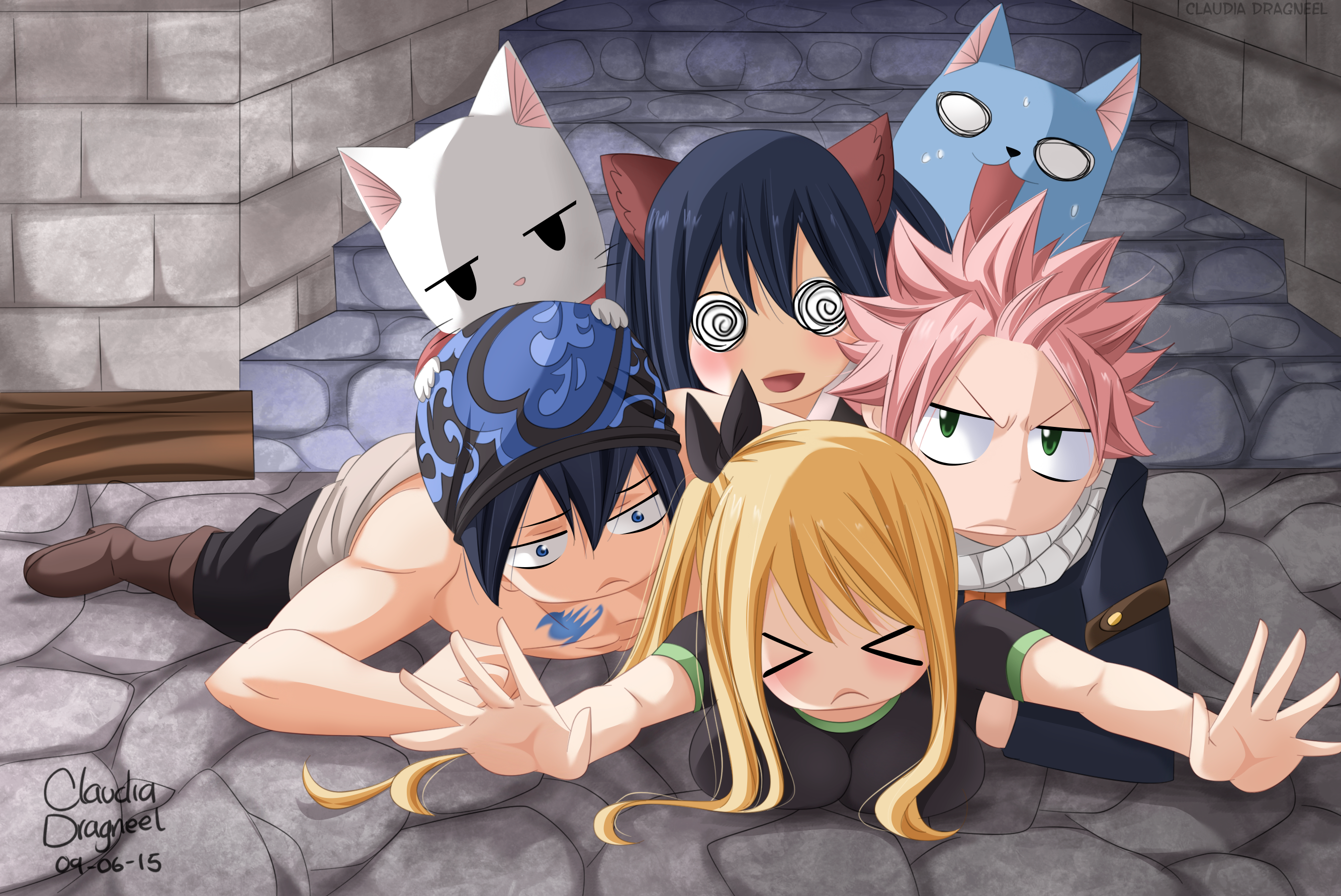 Charles Fairy Tail Gray Fullbuster Happy Fairy Tail Lucy Heartfilia Natsu Dragneel Wendy Marvell 2667x1782