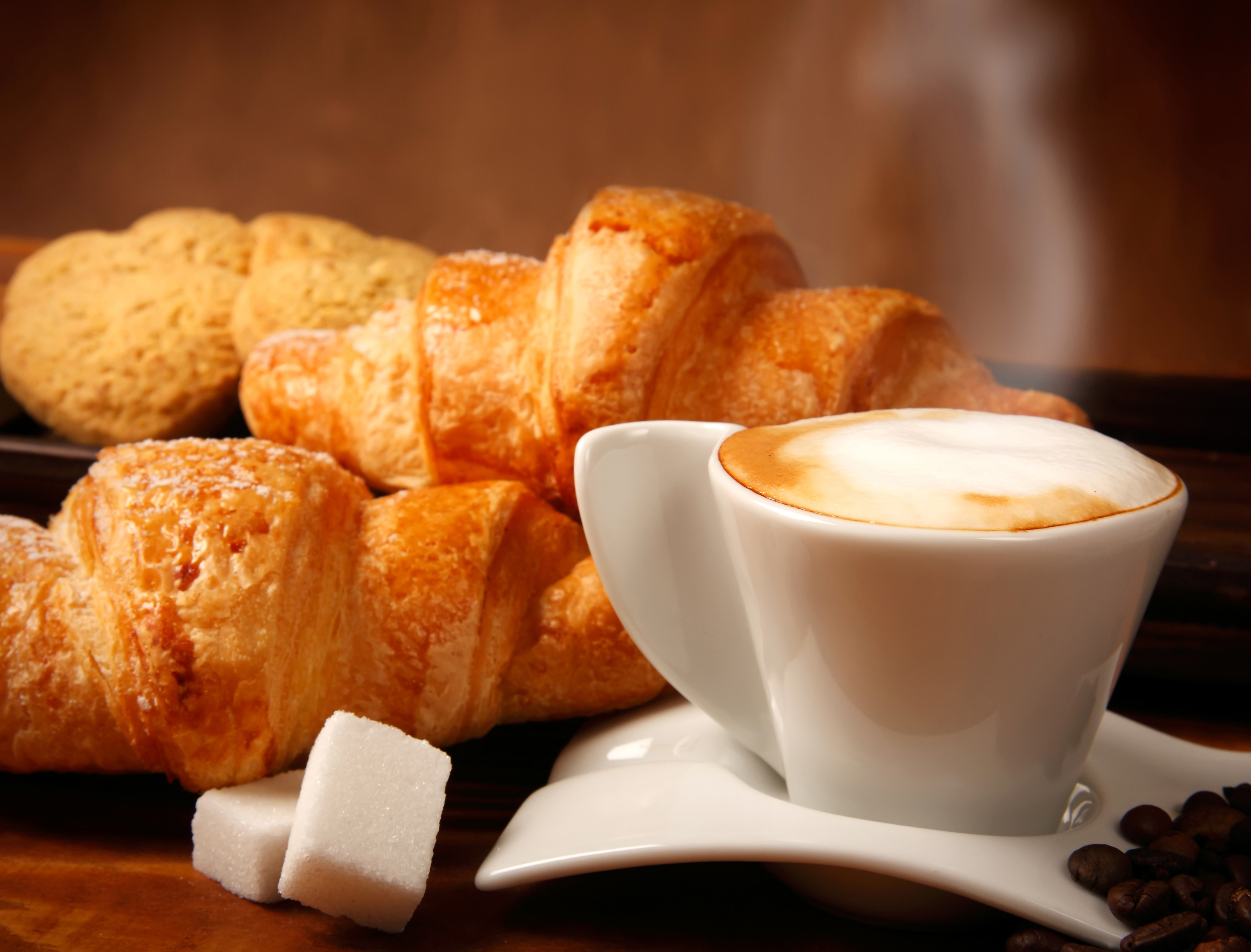 Coffee Croissant Cup Sugar 4600x3500