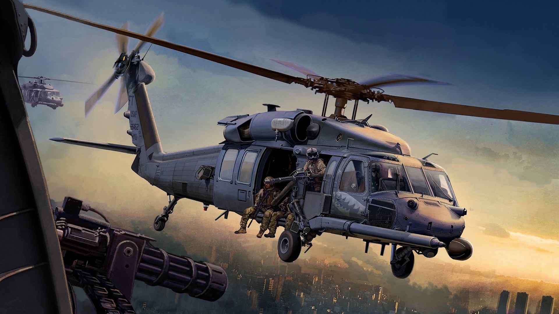 Aircraft Artistic Helicopter Sikorsky Hh 60 Pave Hawk 1920x1080