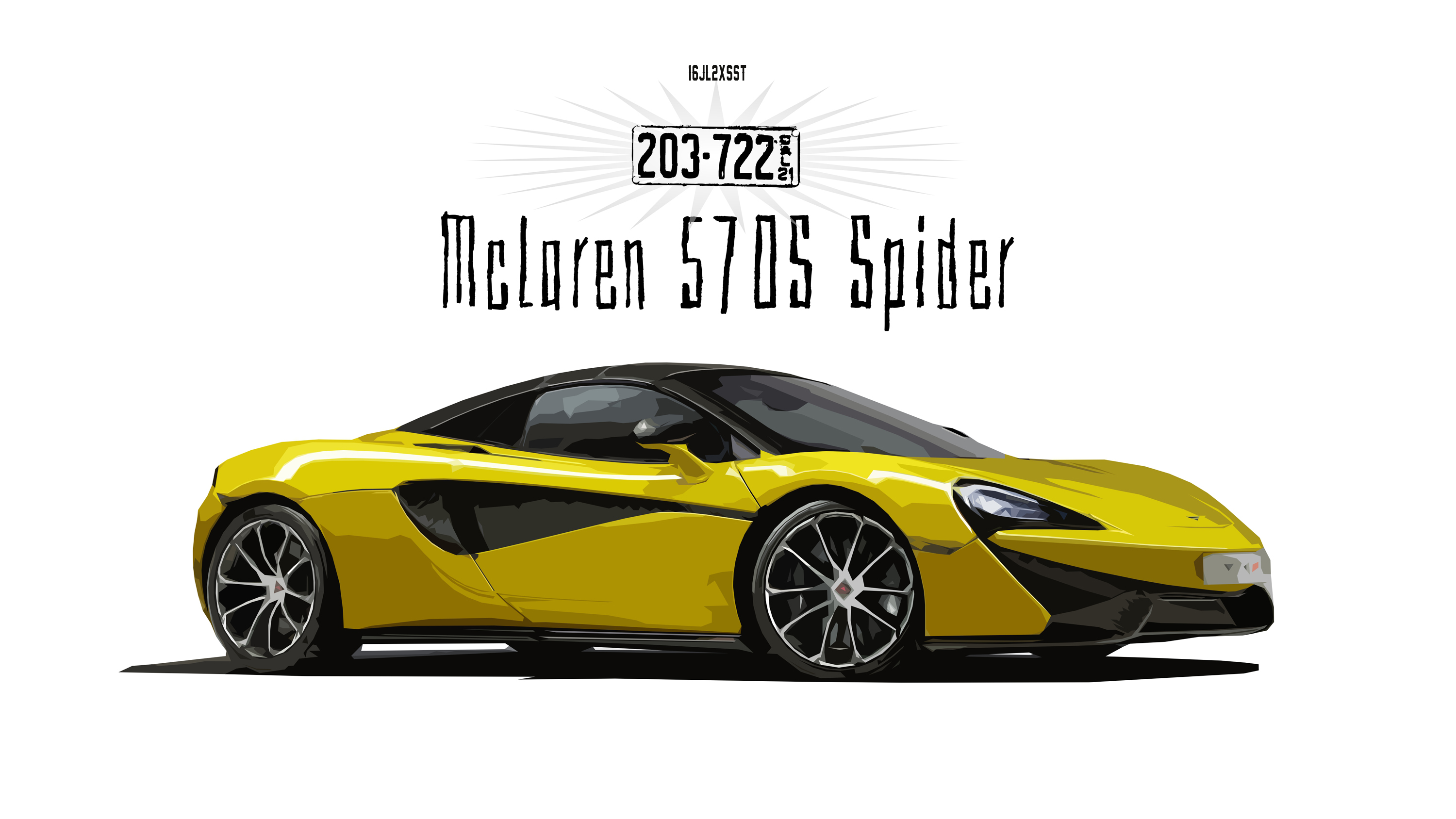 Artistic Car Digital Art Mclaren Mclaren 570s Sport Car Vector Yellow Car 3000x1688
