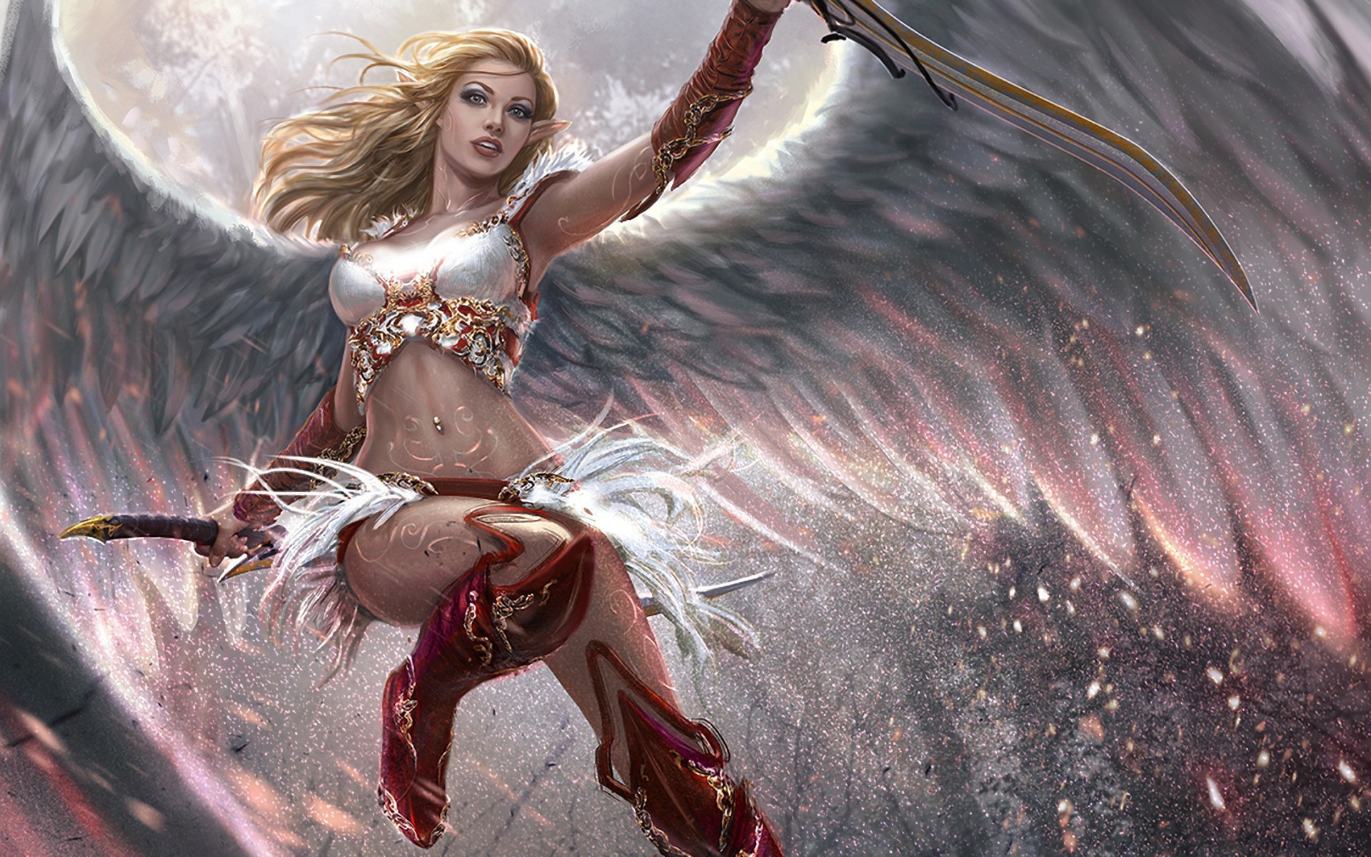 Angel Angel Warrior Blonde Fantasy Girl Woman 1920x1200