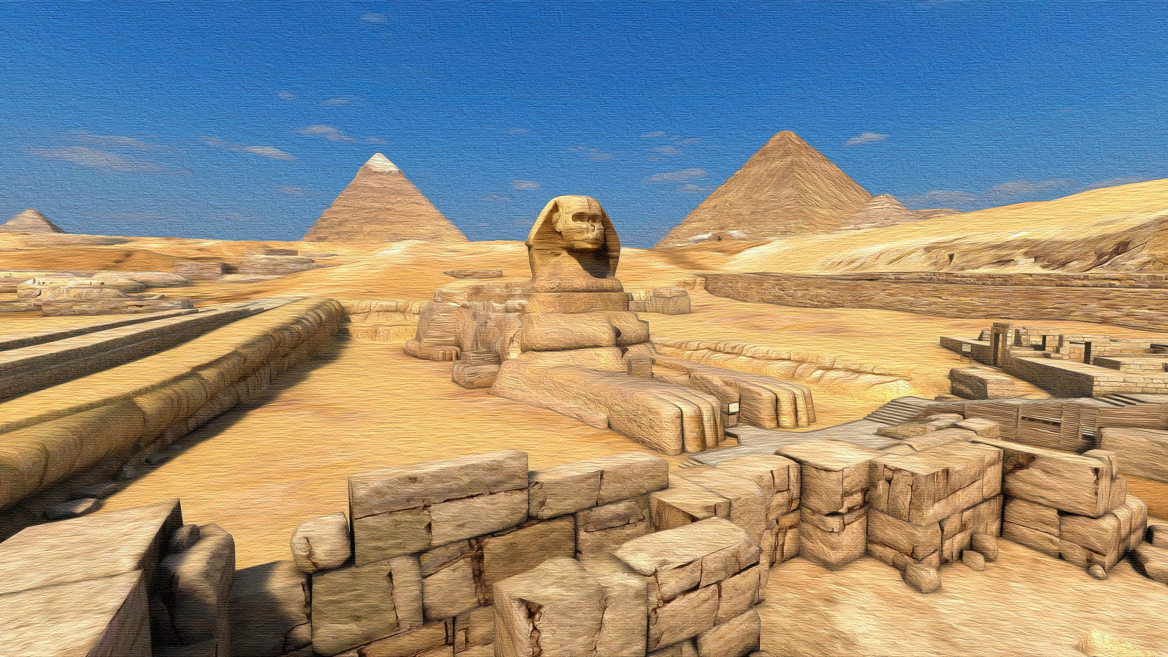 Artistic Pyramid Sphinx 3840x2160