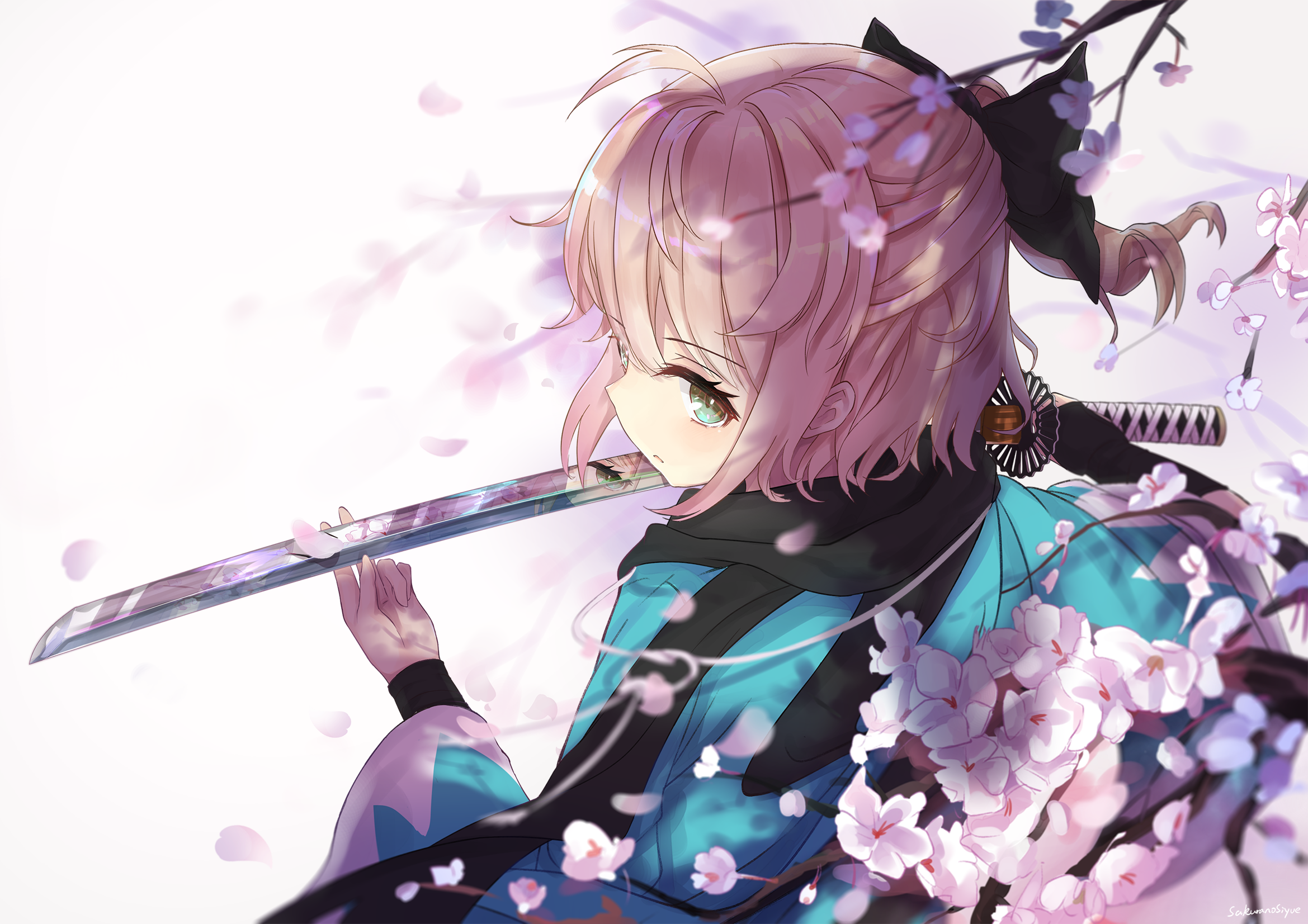 Okita Souji Sakura Saber 2339x1653