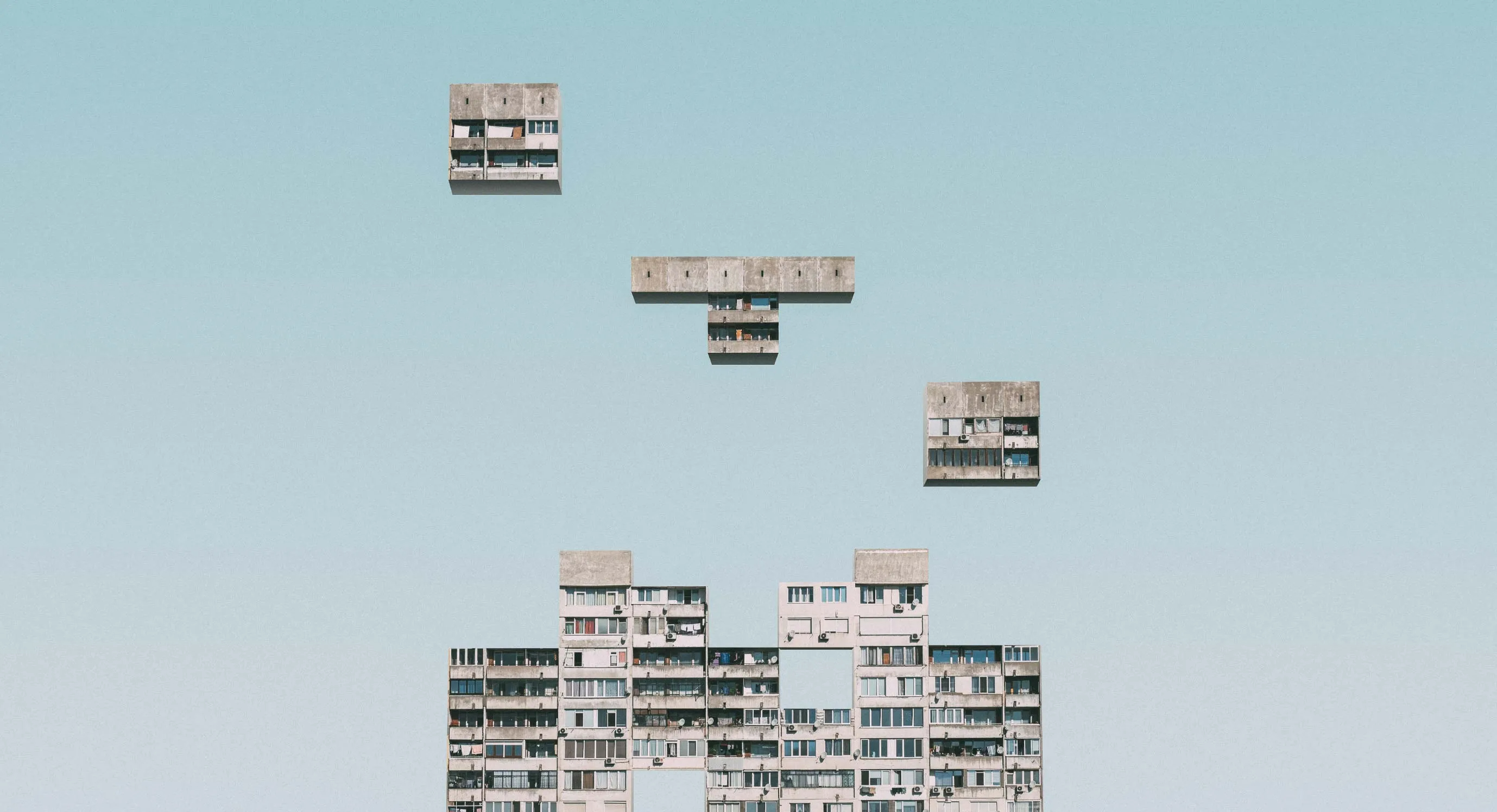 Urban Surreal Tetris Photography Photo Manipulation City Building 2757x1496