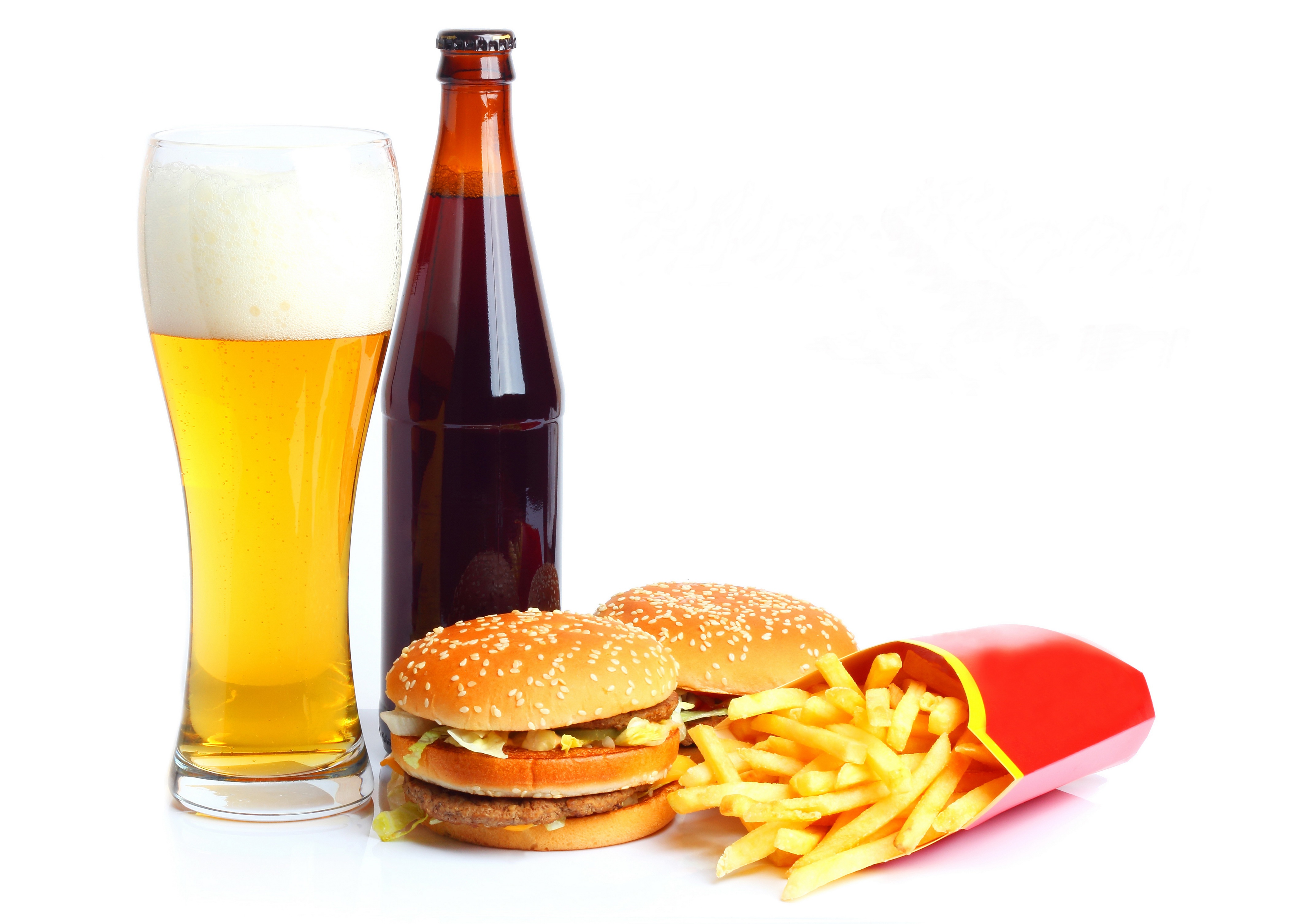 Beer Bottle Burger Drink French Fries 4250x3015