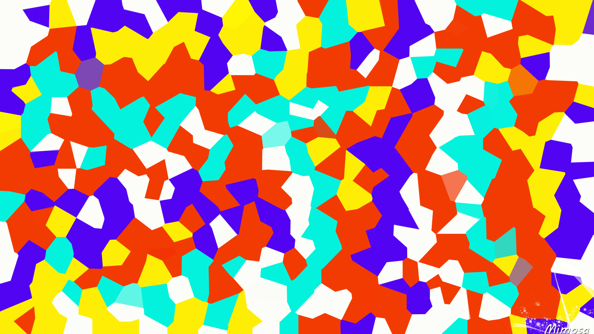 Abstract Blue Colorful Digital Art Geometry Red Shapes White Yellow 1920x1080