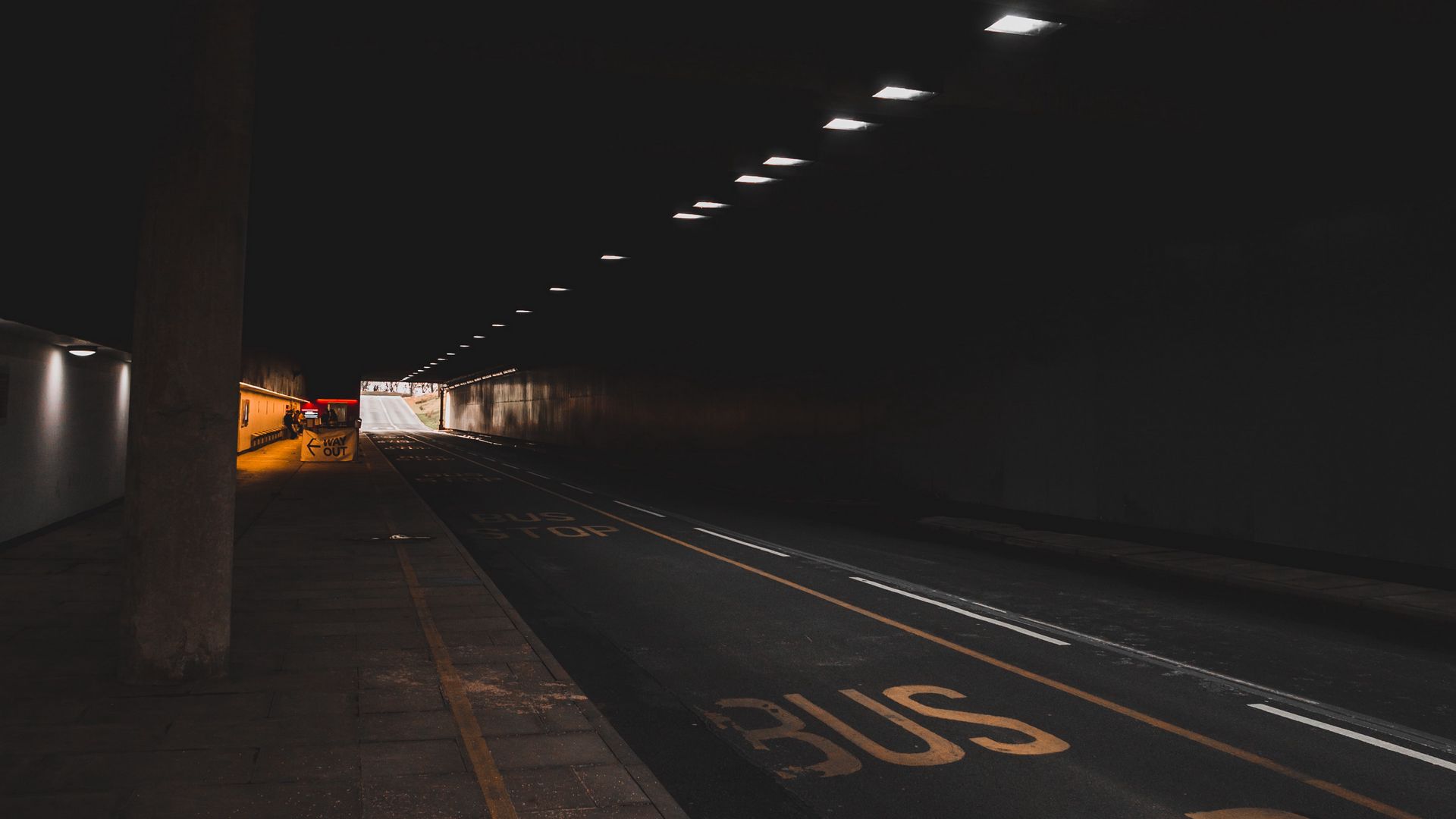 Tunnel Road Underground Dark 1920x1080