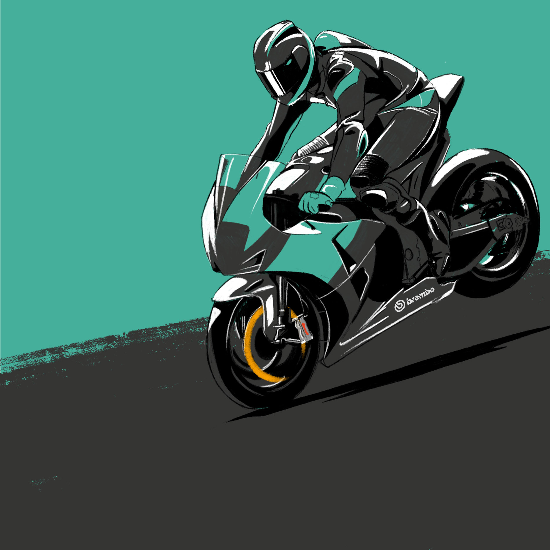 Brembo Racing Illustration Motorcycle Moto GP 1874x1874