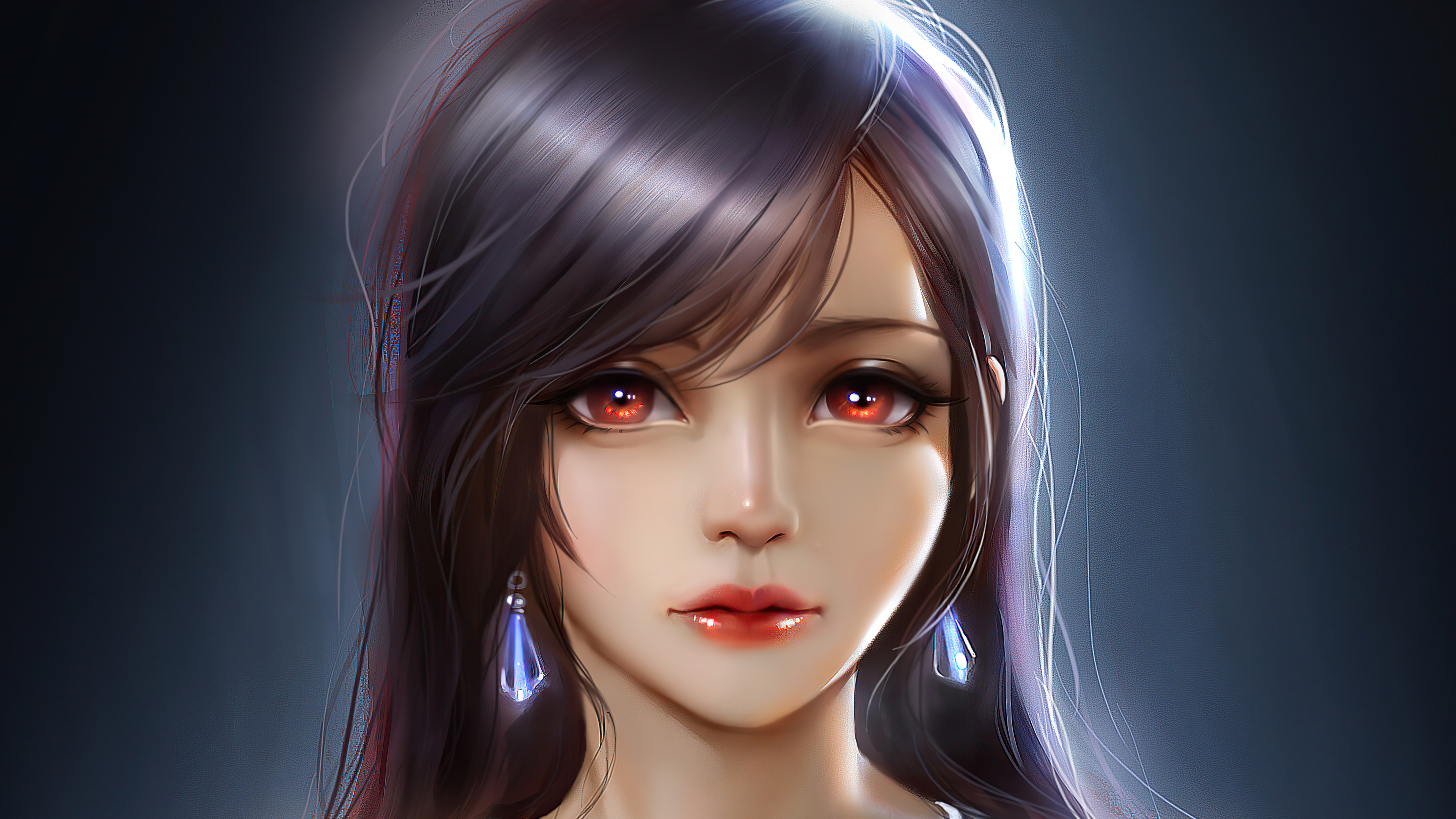 Brown Hair Face Final Fantasy Girl Red Eyes Tifa Lockhart 3840x2160