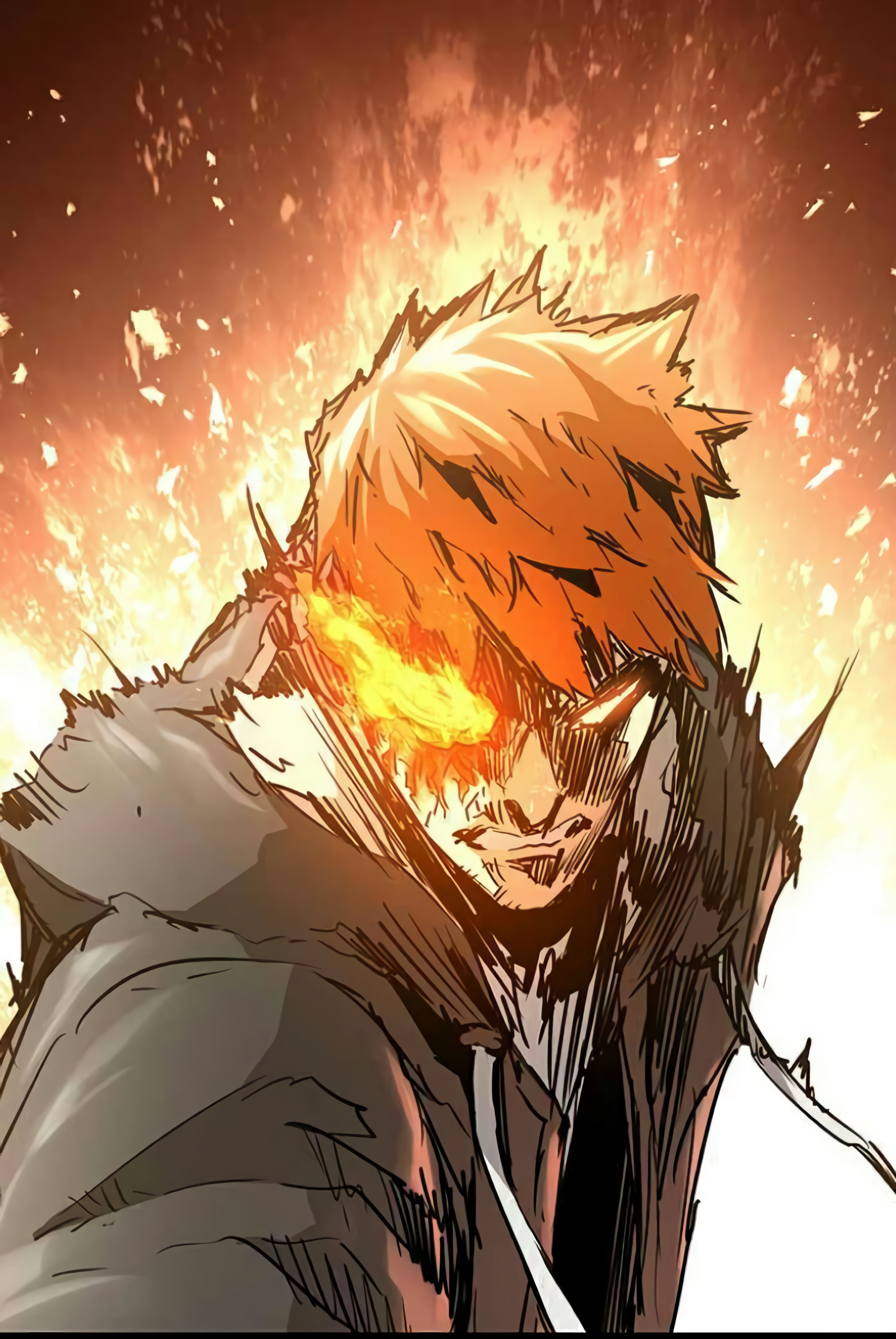 Manhwa Nanyak Anime Glowing Eyes Fire Angry Face Anime Men Wallpaper -  Resolution:1434x2142 - ID:1193410 