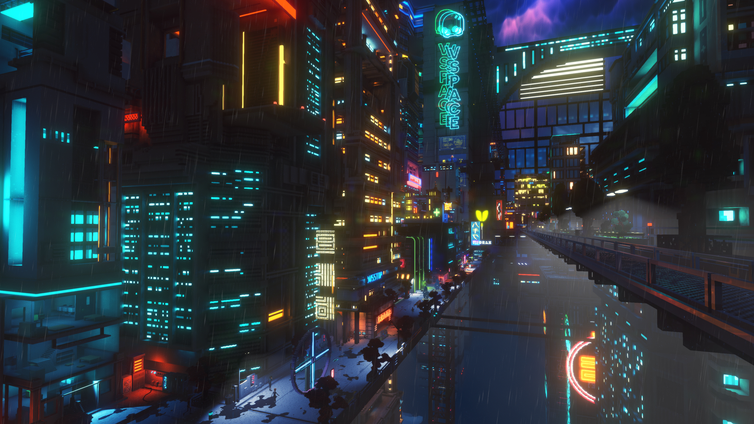 Cyber Futuristic City Anime Post Apocalypse Cloudpunk 2560x1440