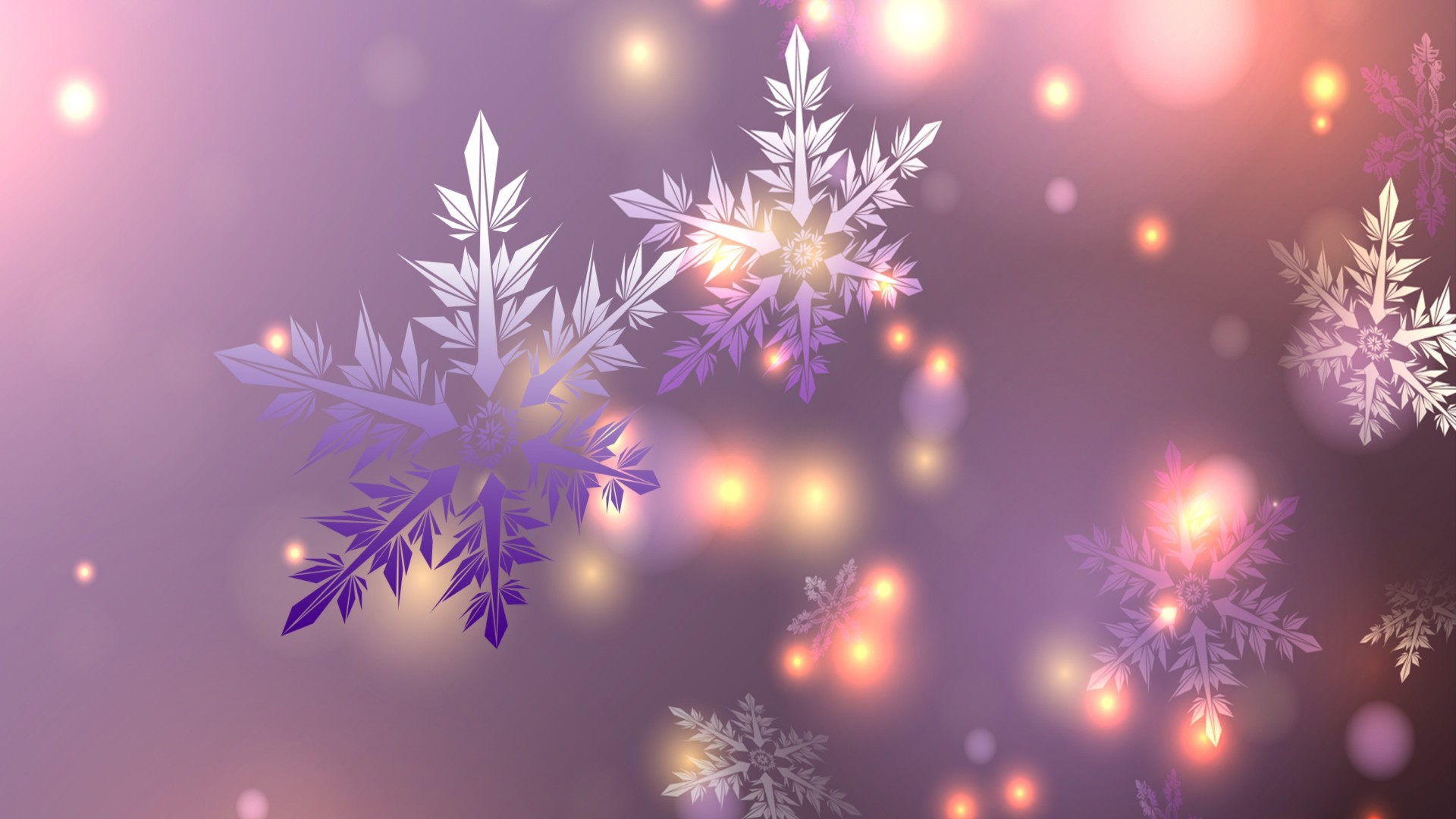 Artistic Light Purple Snowflake 1920x1080