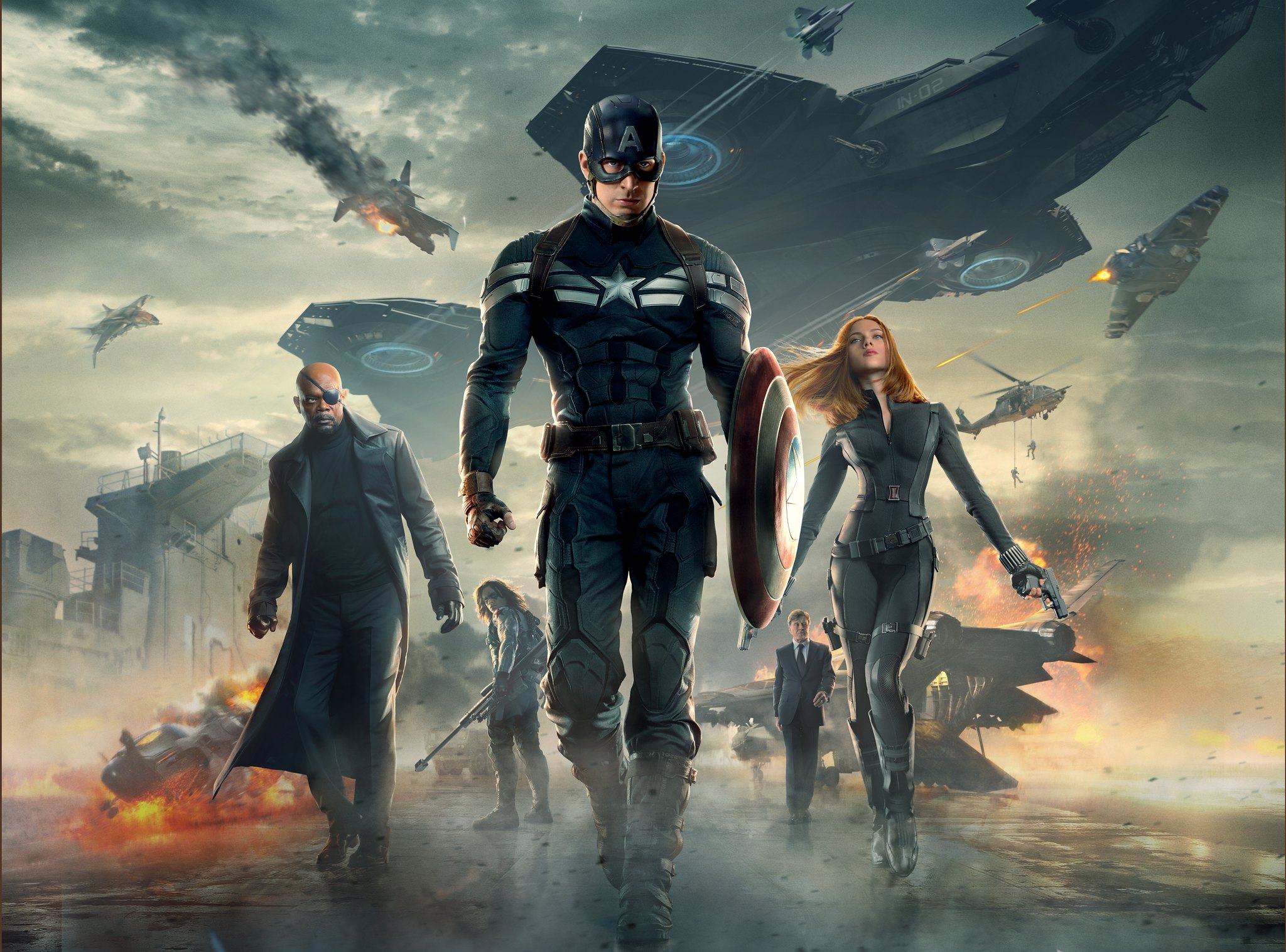 Black Widow Bucky Barnes Captain America Captain America The Winter Soldier Chris Evans Natasha Roma 2048x1517