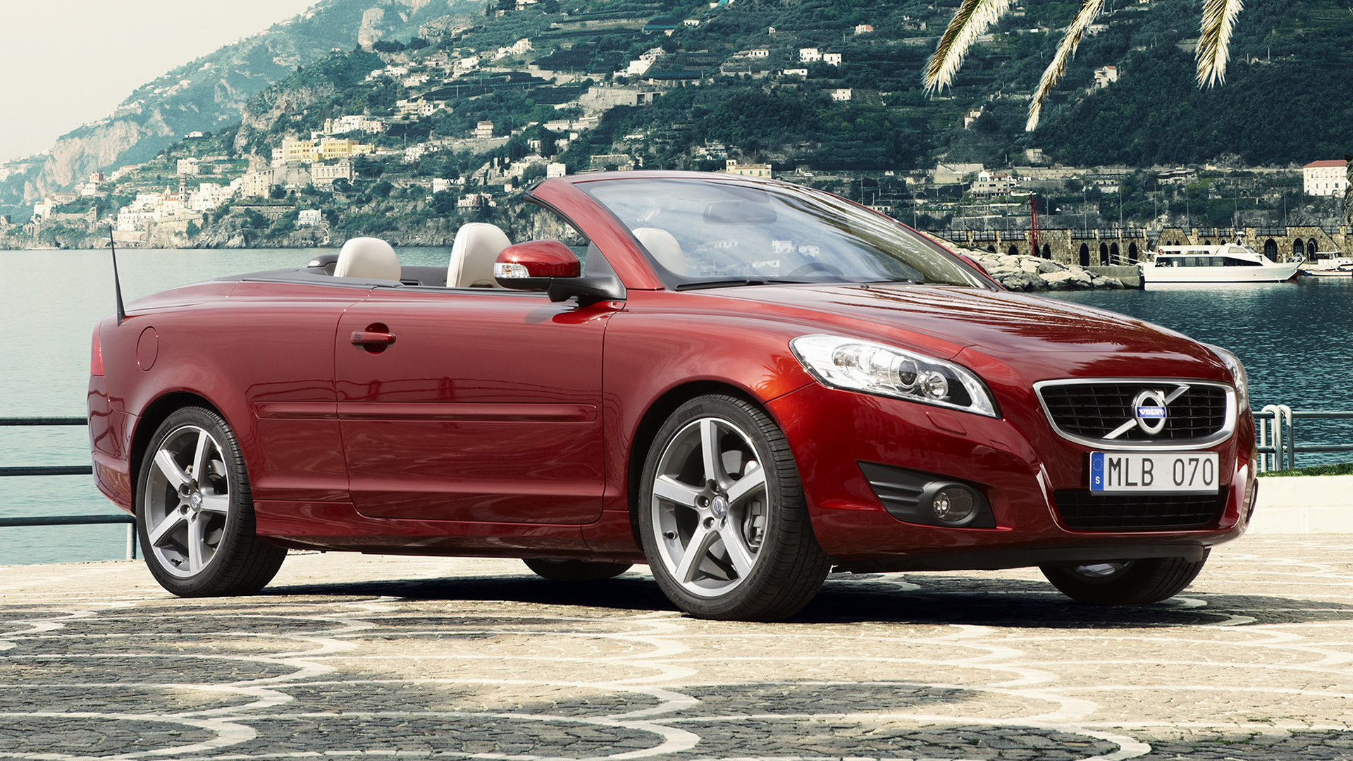 Compact Car Convertible Luxury Car Red Car Volvo C70 1920x1080