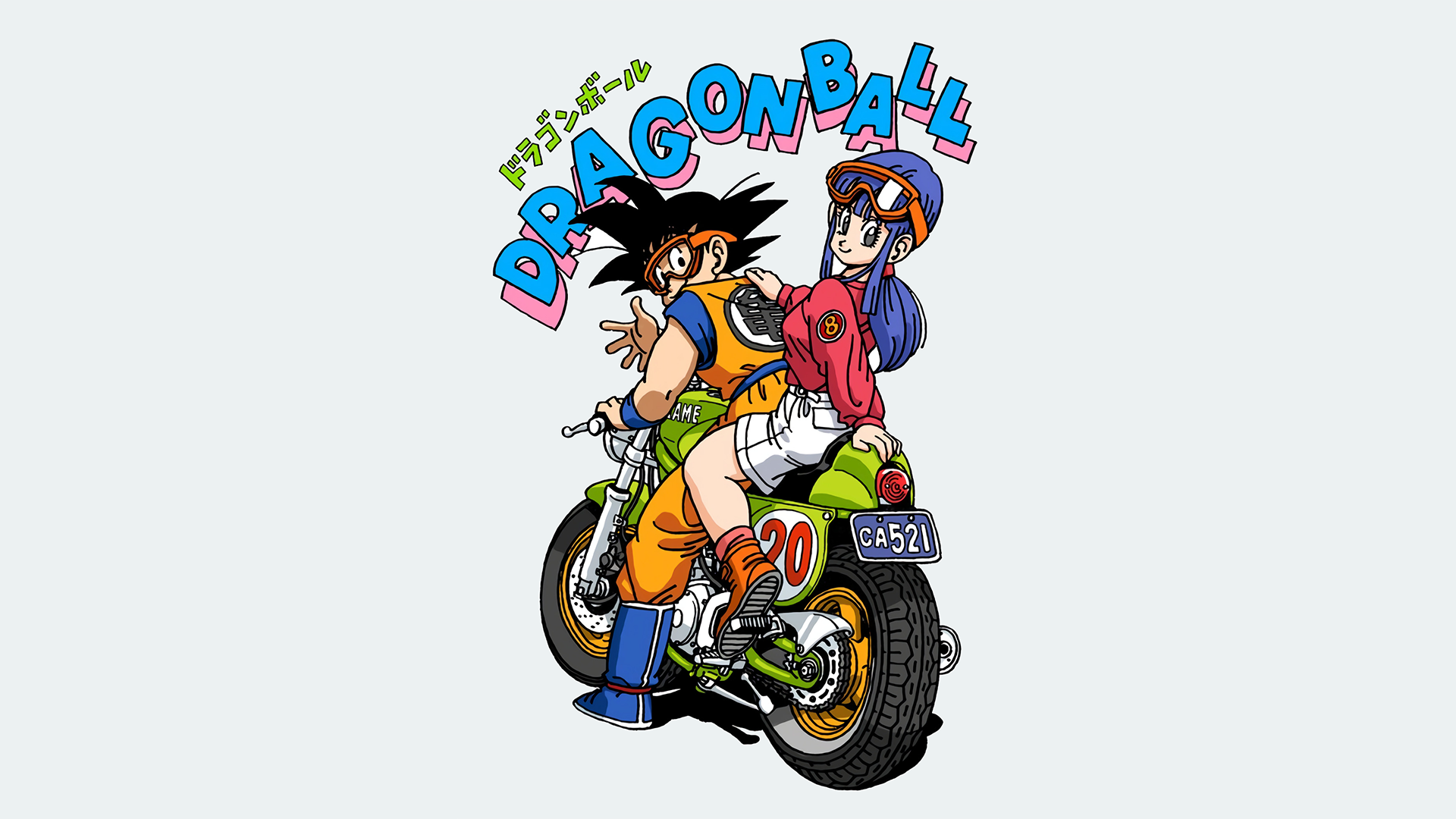 Dragon Ball Dragon Ball Z Son Goku Chi Chi Manga Artwork Simple Background Motorcycle 1920x1080