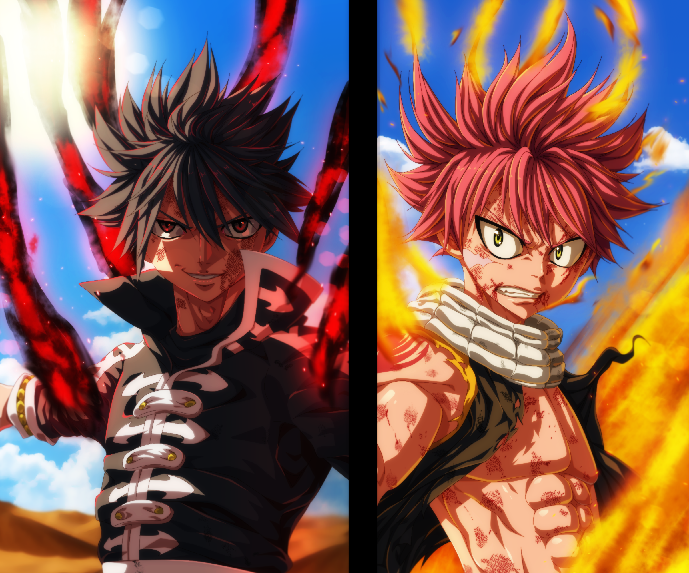 Natsu Dragneel Zeref Dragneel 2412x2006