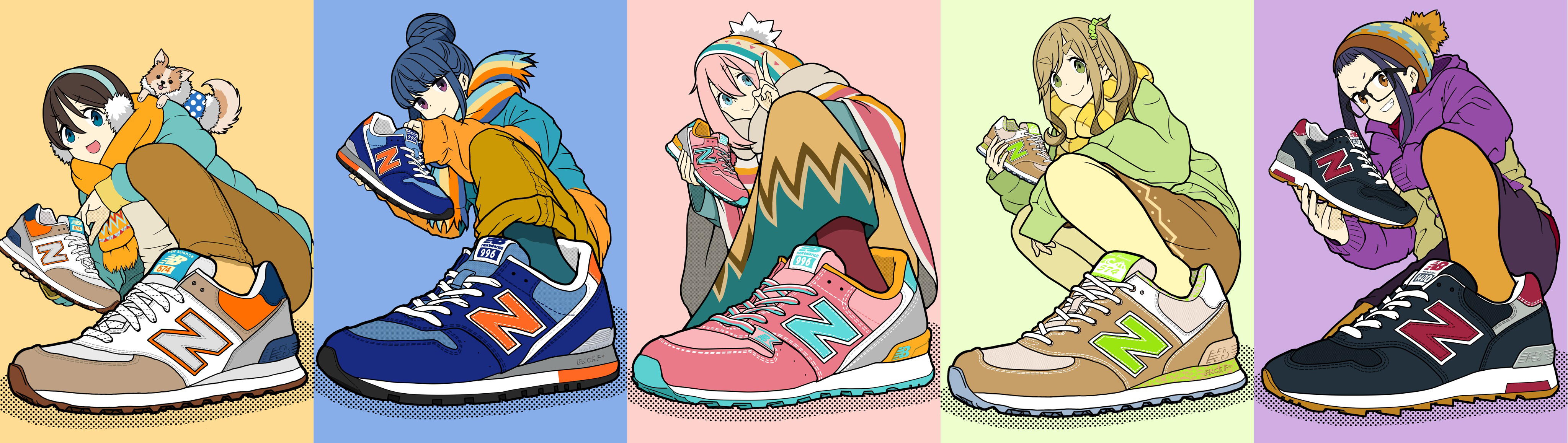 Anime Shoes New Balance Yorozuka Yuru Camp 4096x1158