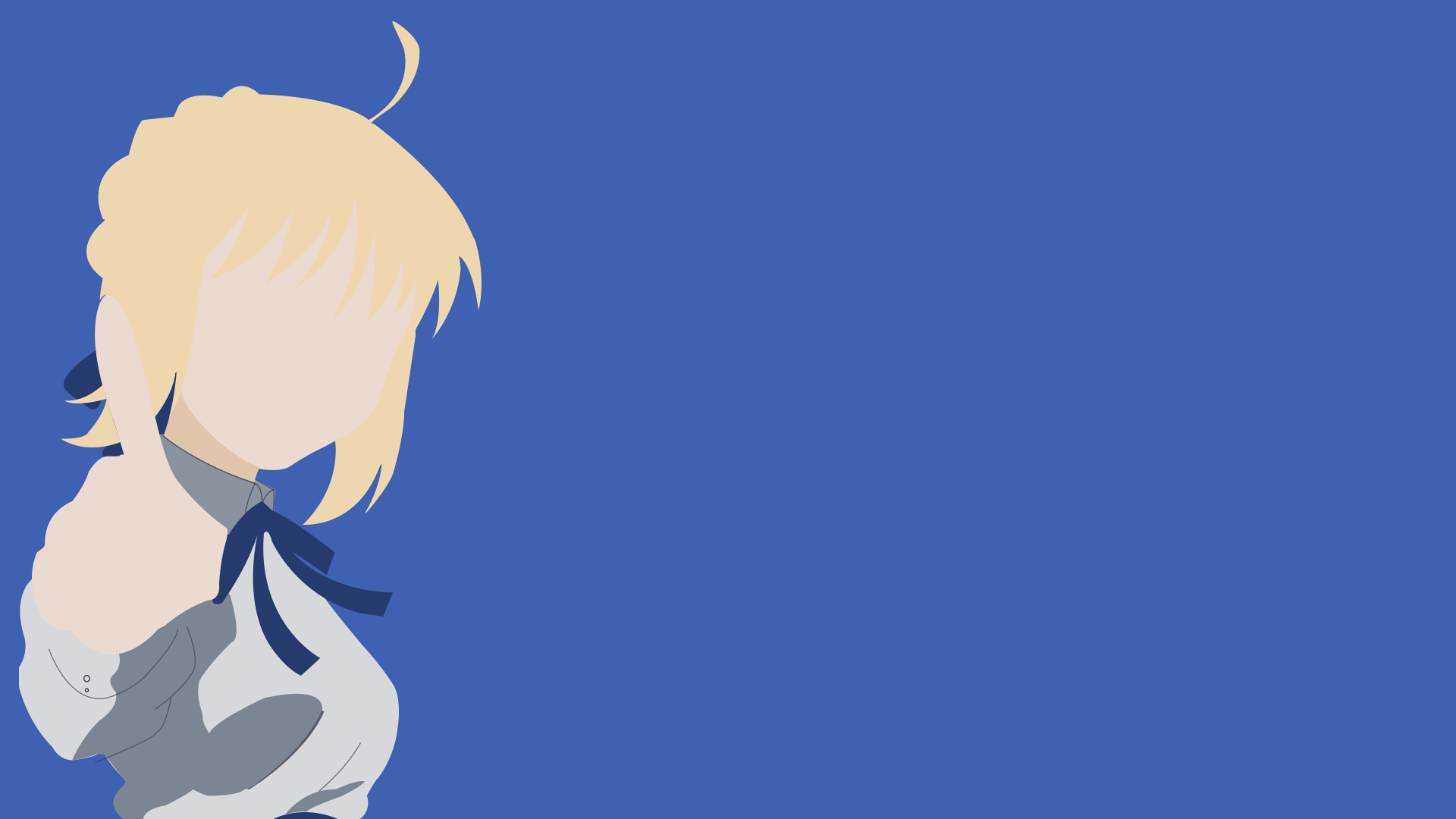 Anime Blonde Fate Zero Girl Minimalist Saber Fate Series Short Hair 1920x1080