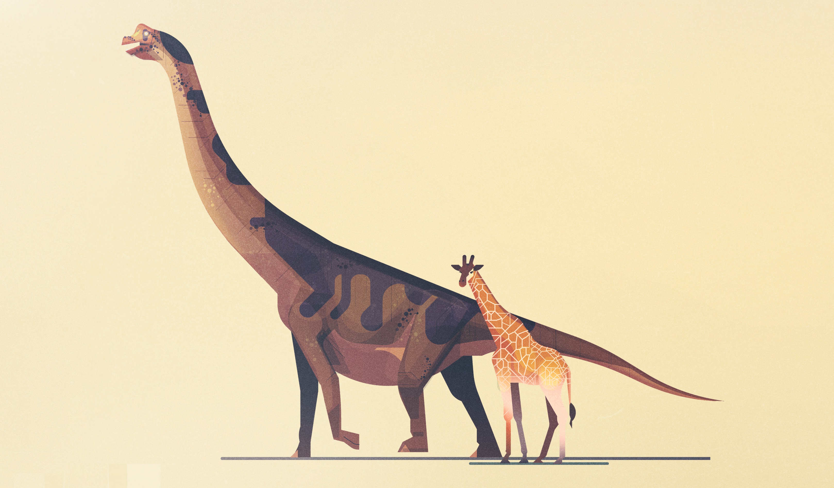 Dinosaur Giraffe Minimalist 3237x1897